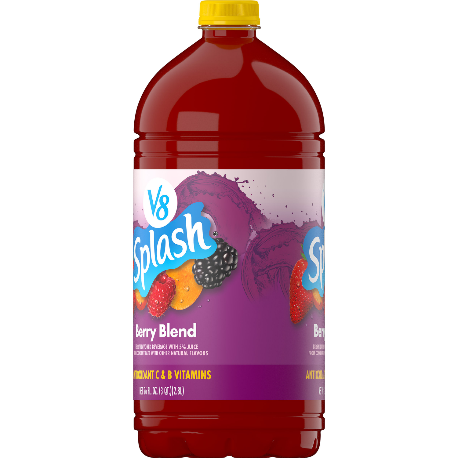 slide 3 of 7, V8 Splash Berry Blend Flavored Beverage, 96 fl oz Bottle, 96 fl oz