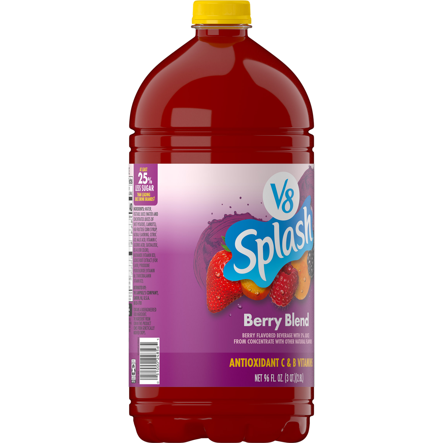 slide 6 of 7, V8 Splash Berry Blend Flavored Beverage, 96 fl oz Bottle, 96 fl oz