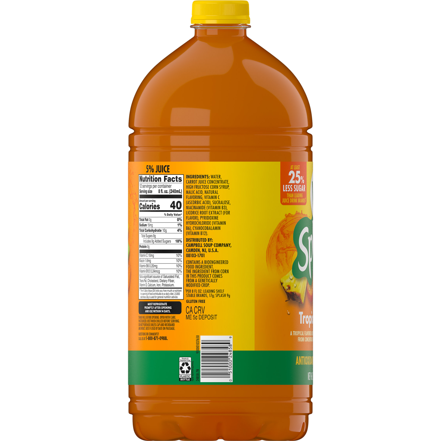 slide 5 of 5, V8 Tropical Blend Flavored Juice Beverage, 96 fl oz