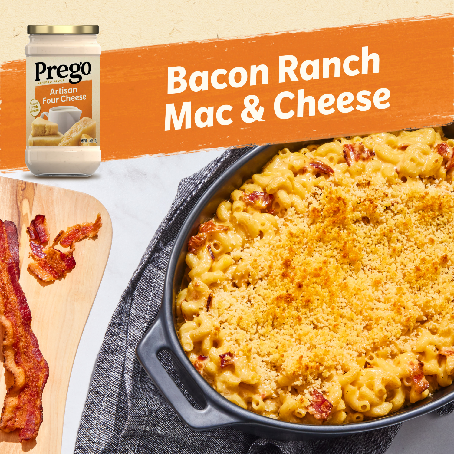 slide 6 of 8, Prego Artisan Four Cheese Alfredo Pasta Sauce, 14.500 oz