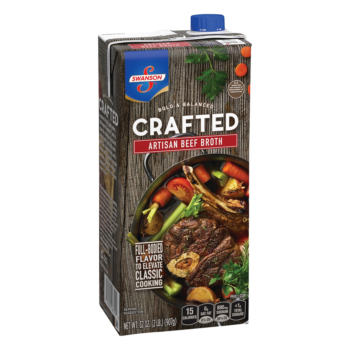 slide 2 of 10, Swanson Crafted Artisan Beef Broth, 32 oz