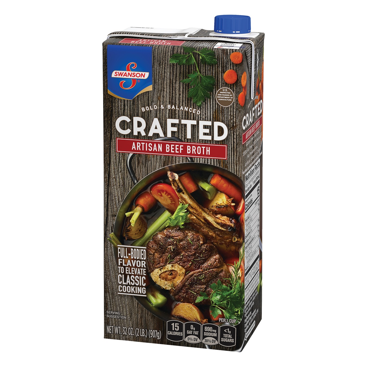 slide 3 of 10, Swanson Crafted Artisan Beef Broth, 32 oz