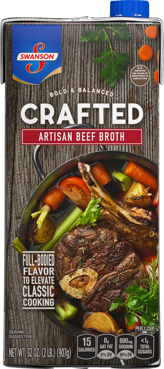 slide 9 of 10, Swanson Crafted Artisan Beef Broth, 32 oz