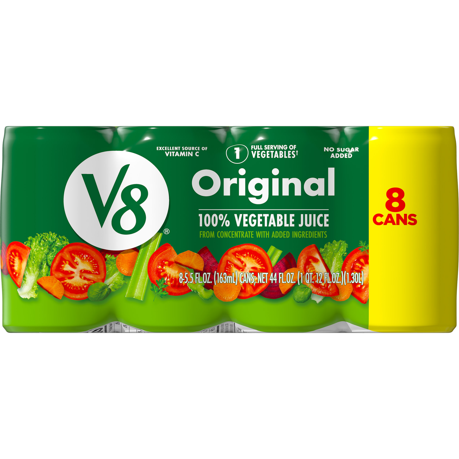 slide 2 of 5, V8 Original 100% Vegetable Juice, 44.000 fl oz