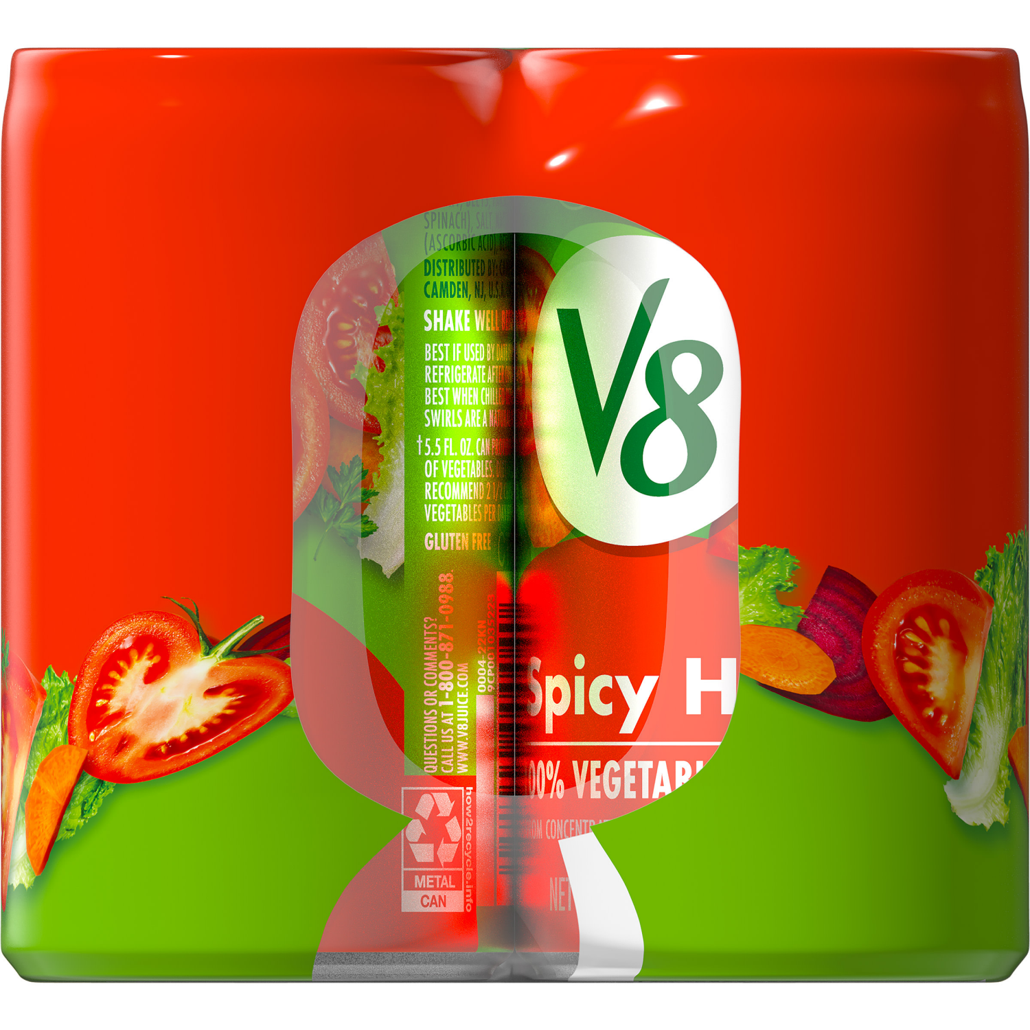 slide 2 of 5, V8 Spicy Hot 100% Vegetable Juice, 44.000 fl oz