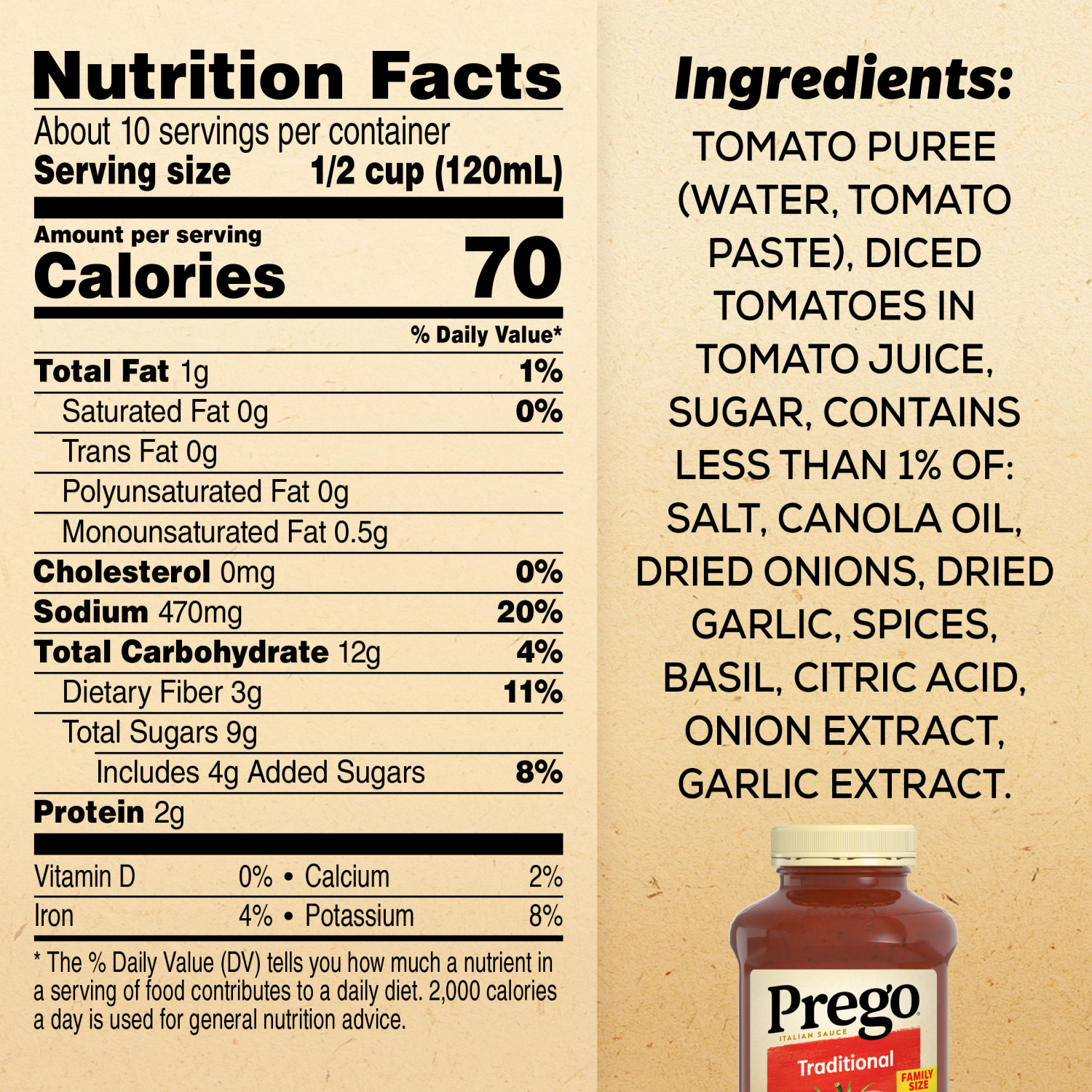 slide 4 of 8, Prego Traditional Pasta Sauce, 45.000 oz