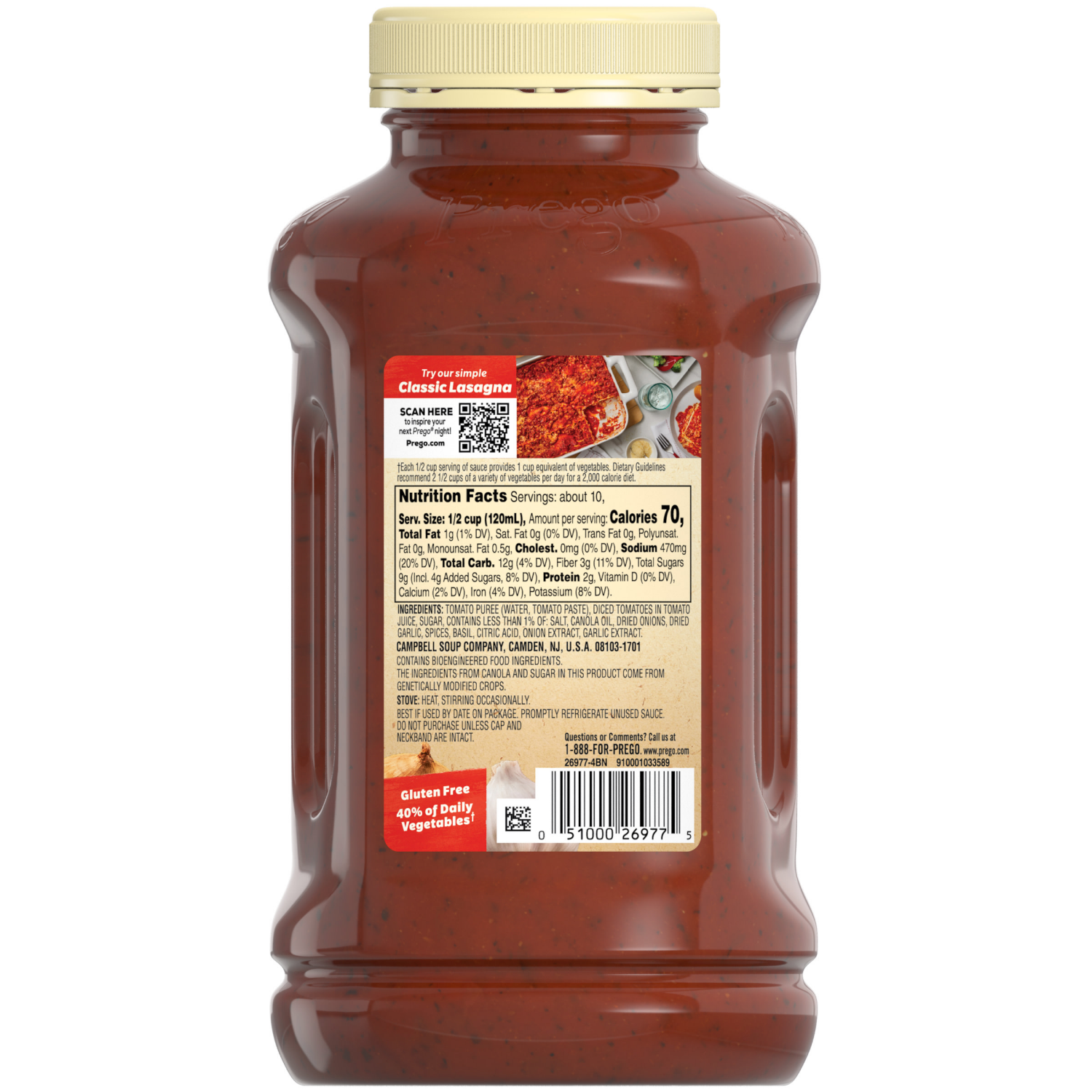 slide 5 of 8, Prego Traditional Pasta Sauce, 45.000 oz