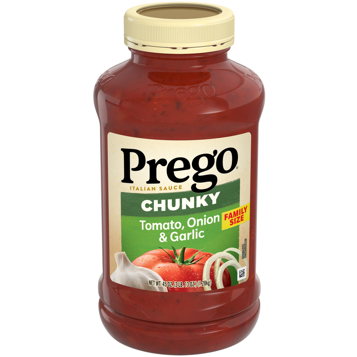 slide 1 of 8, Prego Chunky Tomato, Onion and Garlic Pasta Sauce, 45.000 oz