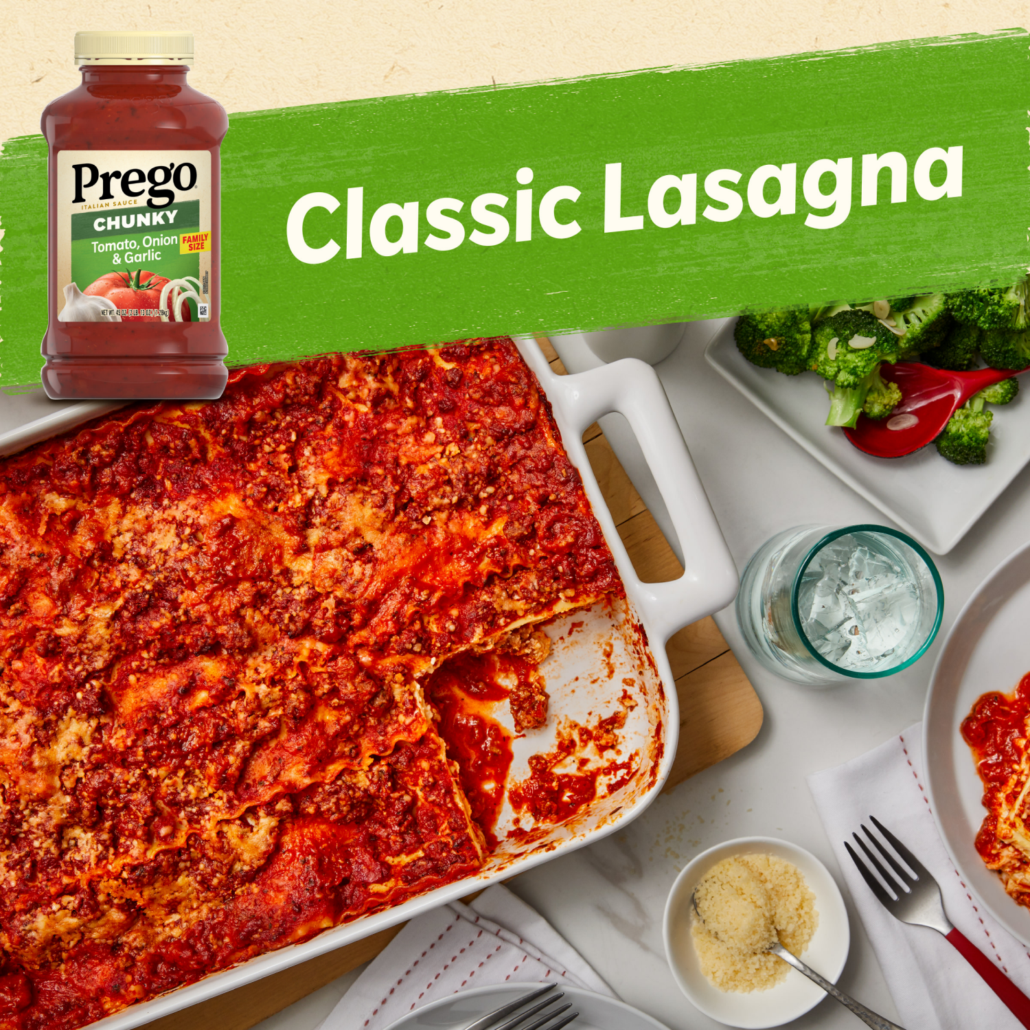 slide 6 of 8, Prego Chunky Tomato, Onion and Garlic Pasta Sauce, 45.000 oz