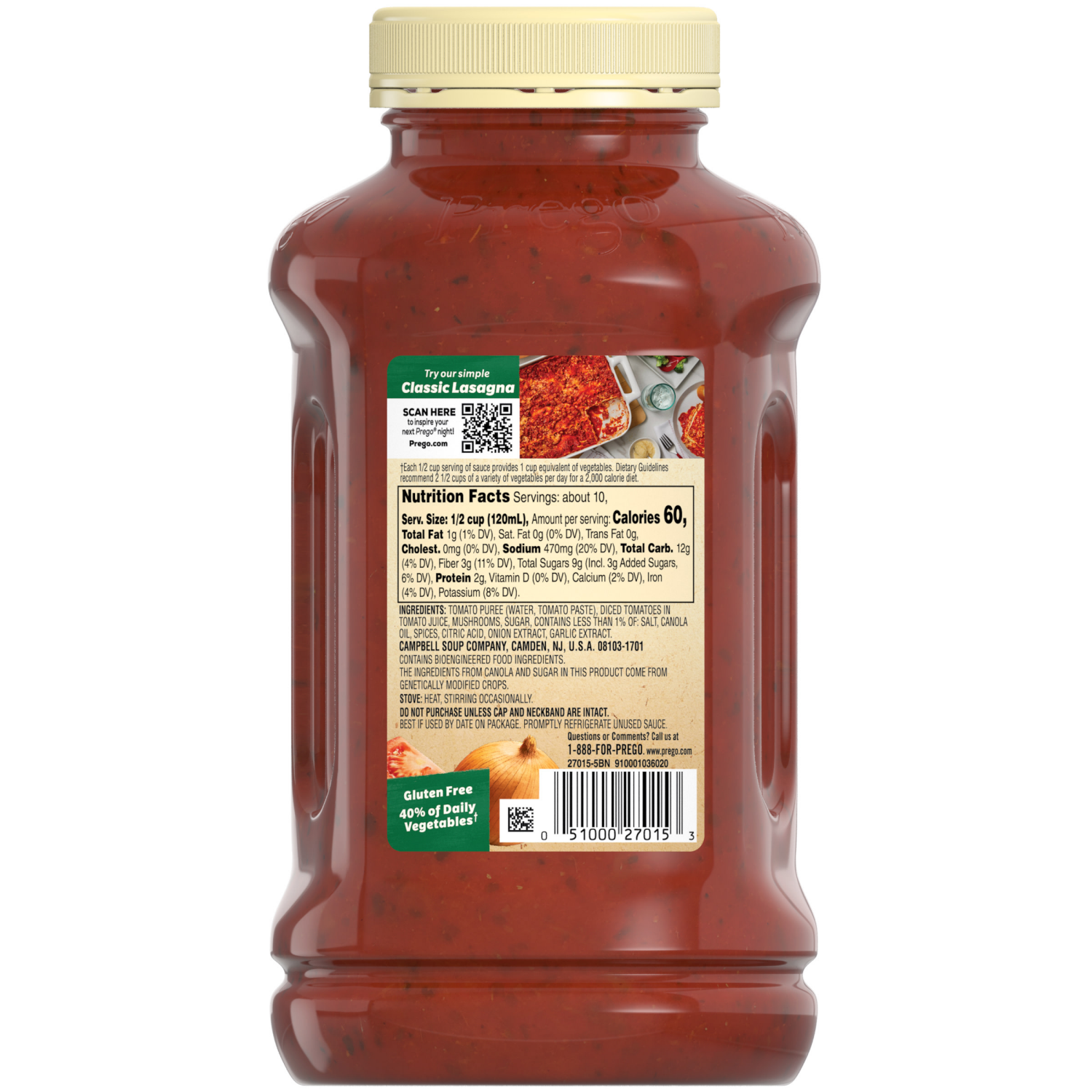 slide 5 of 8, Prego Mushroom Pasta Sauce, 45.000 oz
