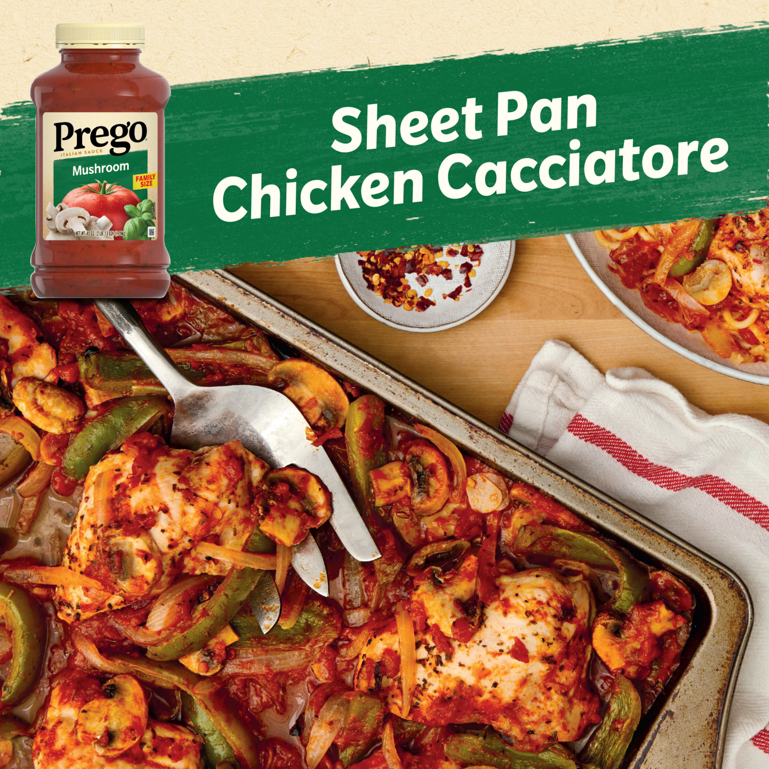 slide 6 of 8, Prego Mushroom Pasta Sauce, 45.000 oz