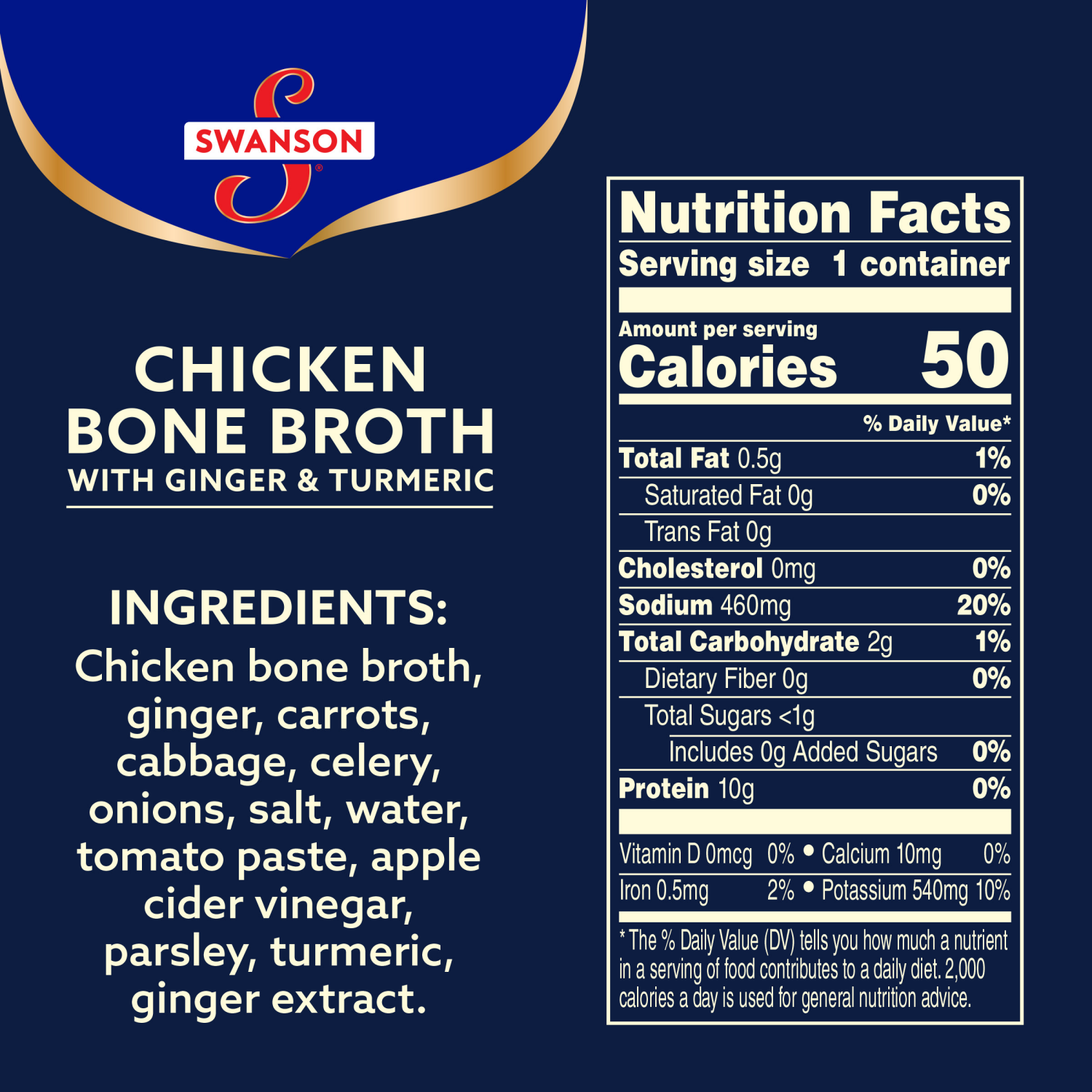 slide 2 of 5, Swanson Sipping Chicken Bone Broth With Ginger and Turmeric, 10.750 oz