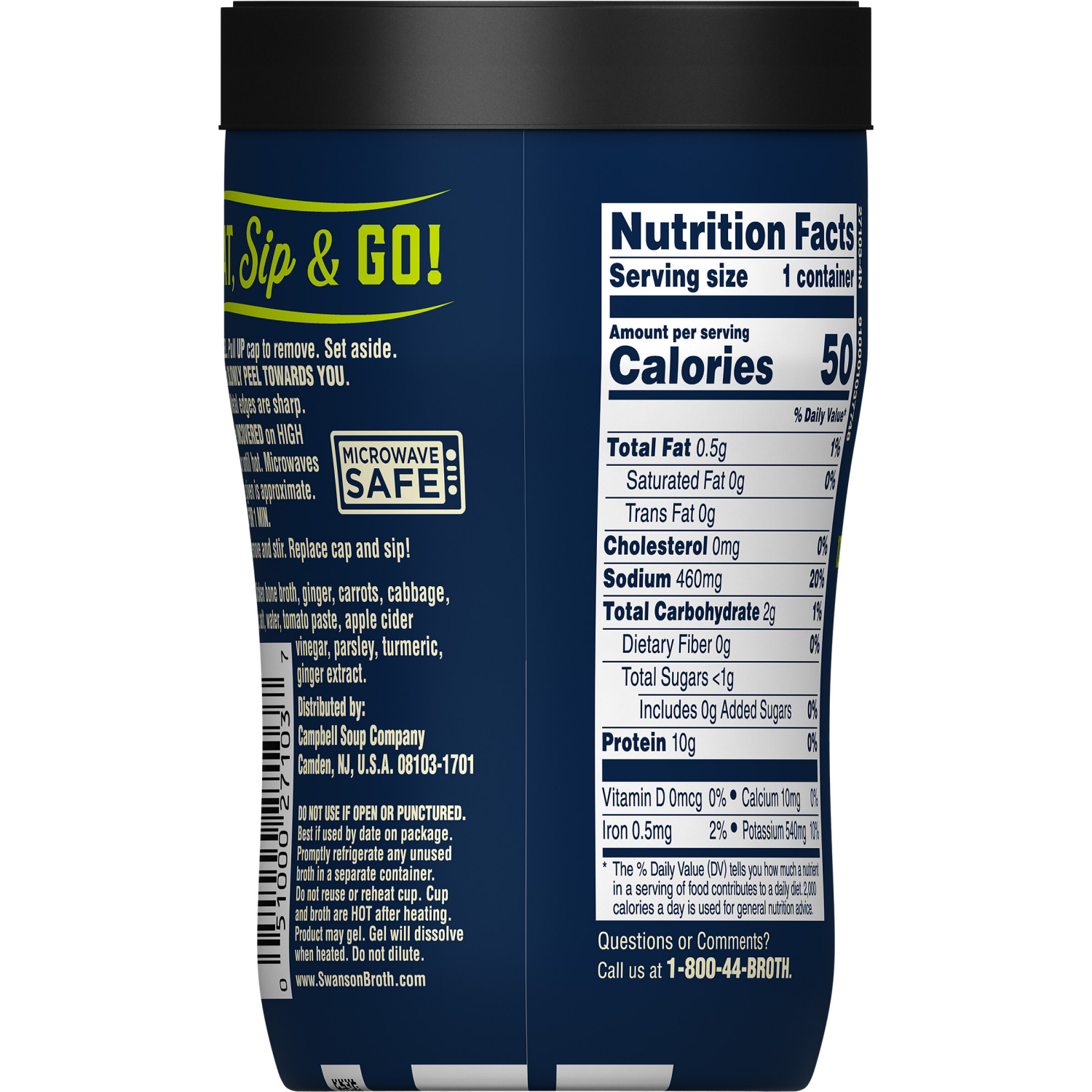 slide 3 of 5, Swanson Sipping Chicken Bone Broth With Ginger and Turmeric, 10.750 oz