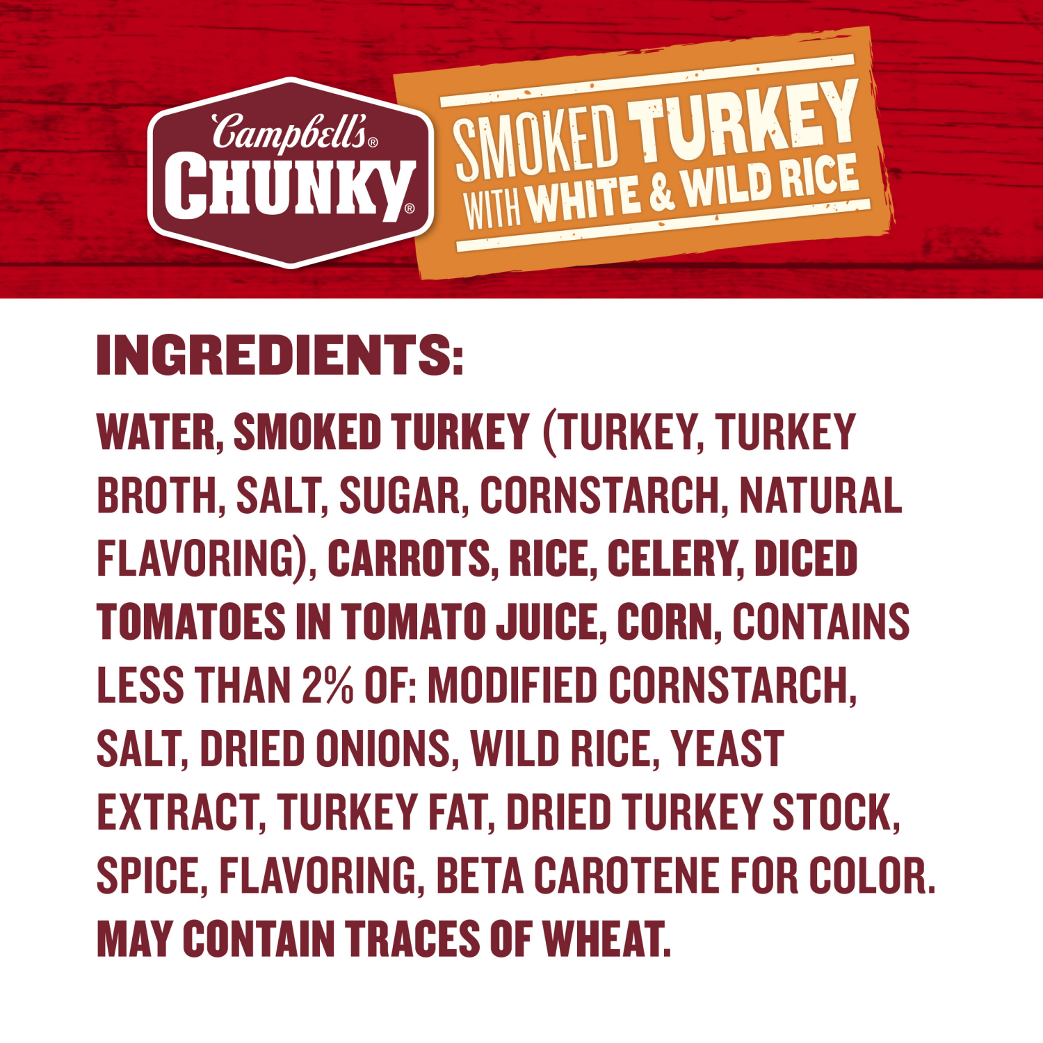 slide 5 of 5, Campbell's Smoked Turkey with White and Wild Rice Soup, 18.600 oz