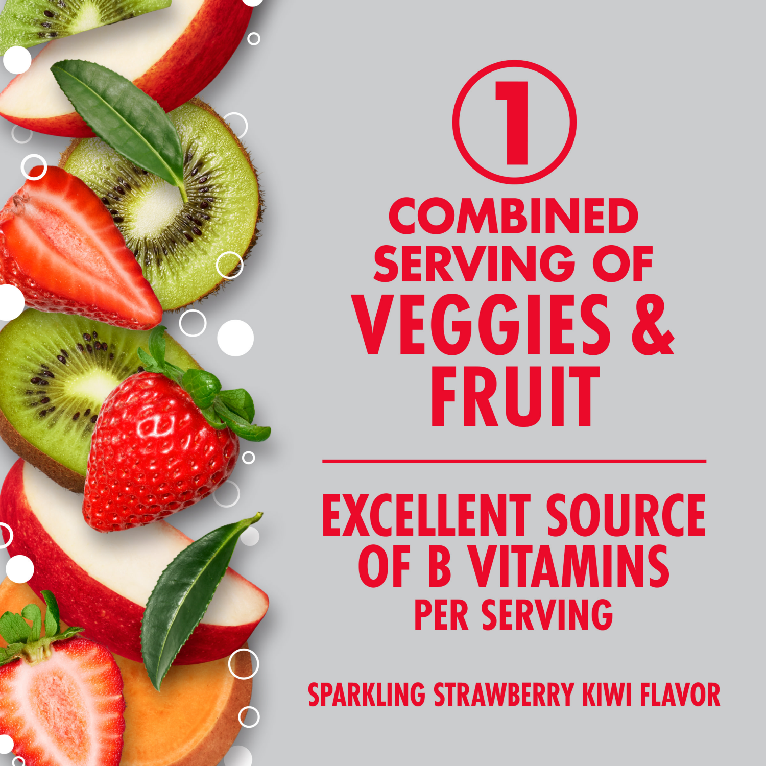 slide 7 of 8, V8 Sparkling Strawberry Kiwi Juice Energy Drink, 11.500 fl oz
