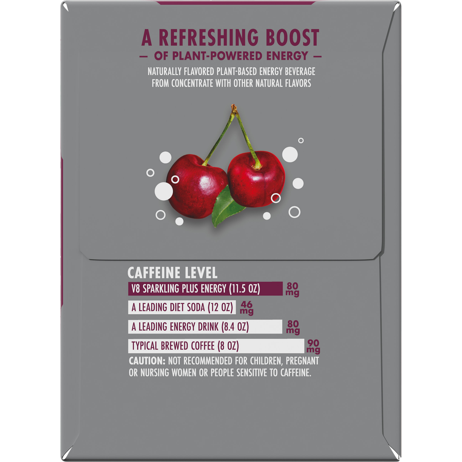 slide 4 of 8, V8 Sparkling Black Cherry Juice Energy Drink, 46.000 fl oz
