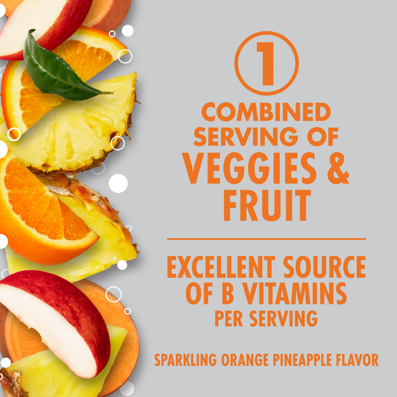 slide 7 of 8, V8 Sparkling Orange Pineapple Juice Energy Drink, 11.500 fl oz