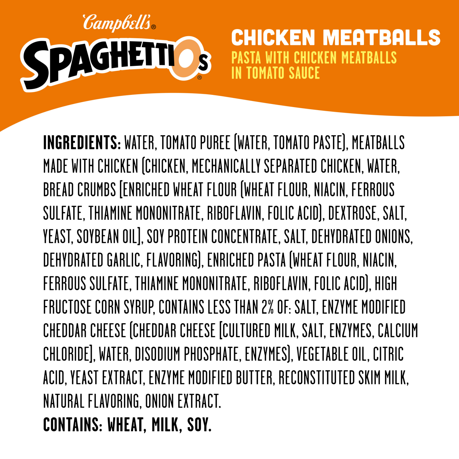 slide 8 of 8, Campbell's SpaghettiOs Canned Pasta with Chicken Meatballs, 15.6 oz Can, 15.600 oz