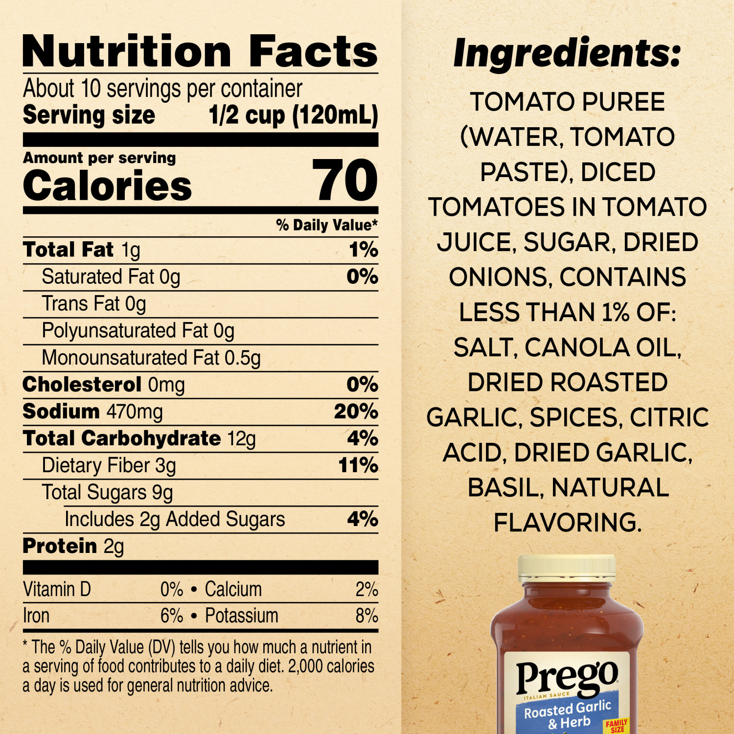 slide 4 of 8, Prego Roasted Garlic and Herb Pasta Sauce, 45.000 oz