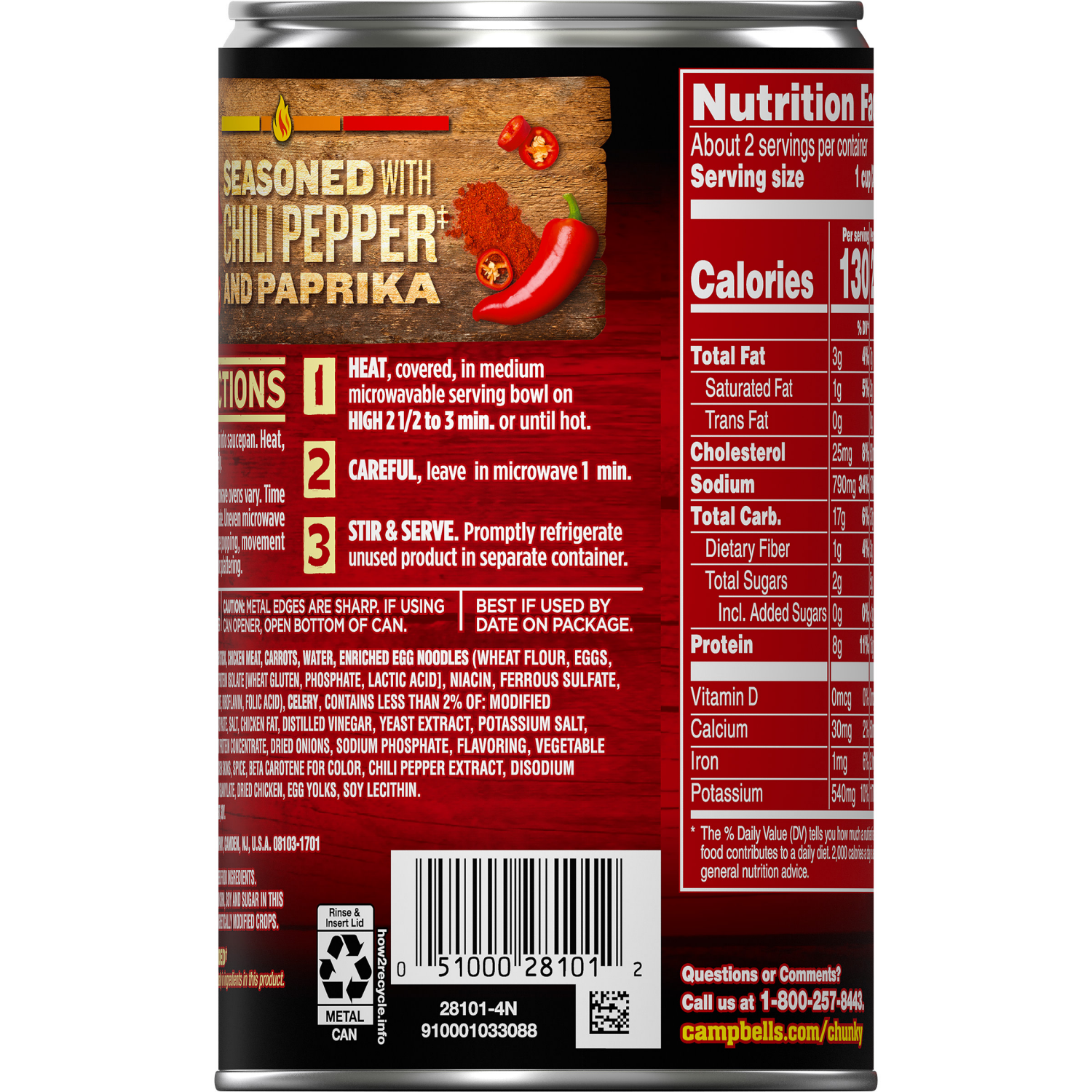 slide 3 of 5, Campbell's Spicy Chicken Noodle Soup, 18.600 oz