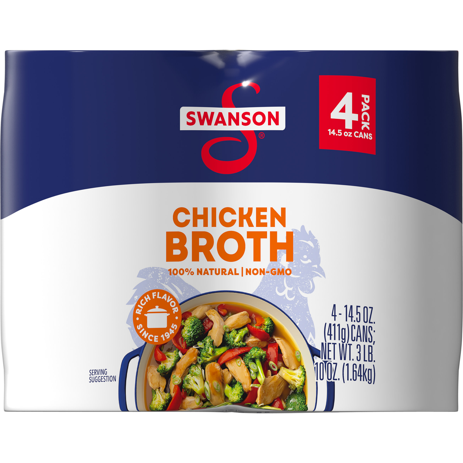 slide 5 of 8, Swanson Chicken Broth, 14.5 oz Can (Pack of 4), 58 oz