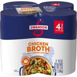 Swanson Chicken Broth, 14.5 oz Can (Pack of 4)