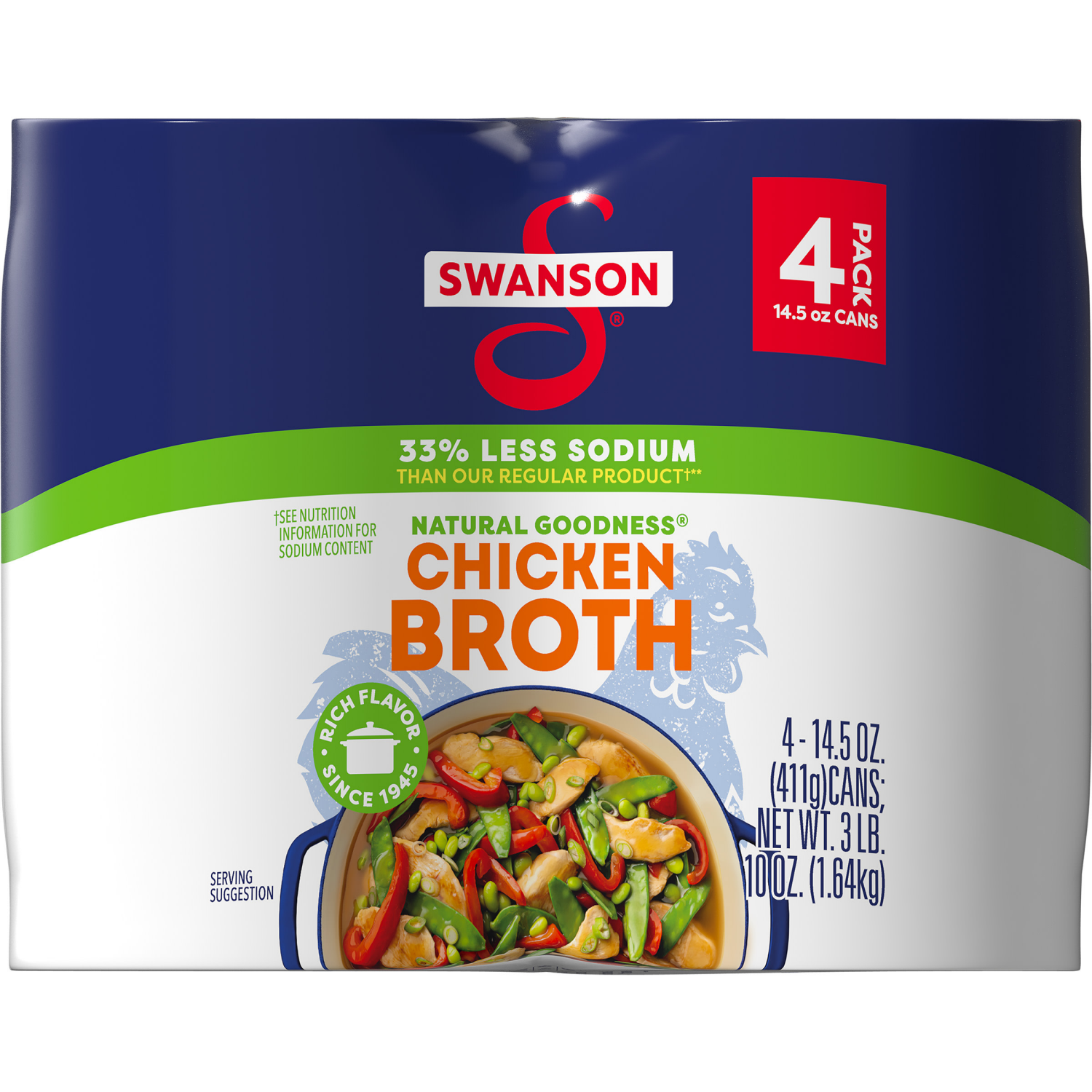 slide 3 of 5, Swanson Natural Goodness Lower Sodium Chicken Broth, 58.000 oz