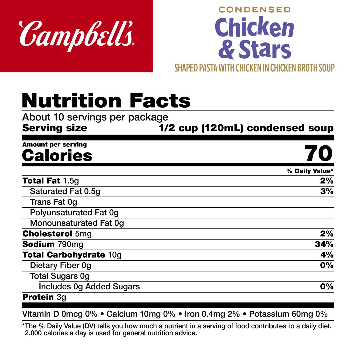 slide 2 of 7, Campbell's Campbell’s Condensed Kids Chicken and Stars Soup, 10.5 oz Can (4 Pack), 42 oz