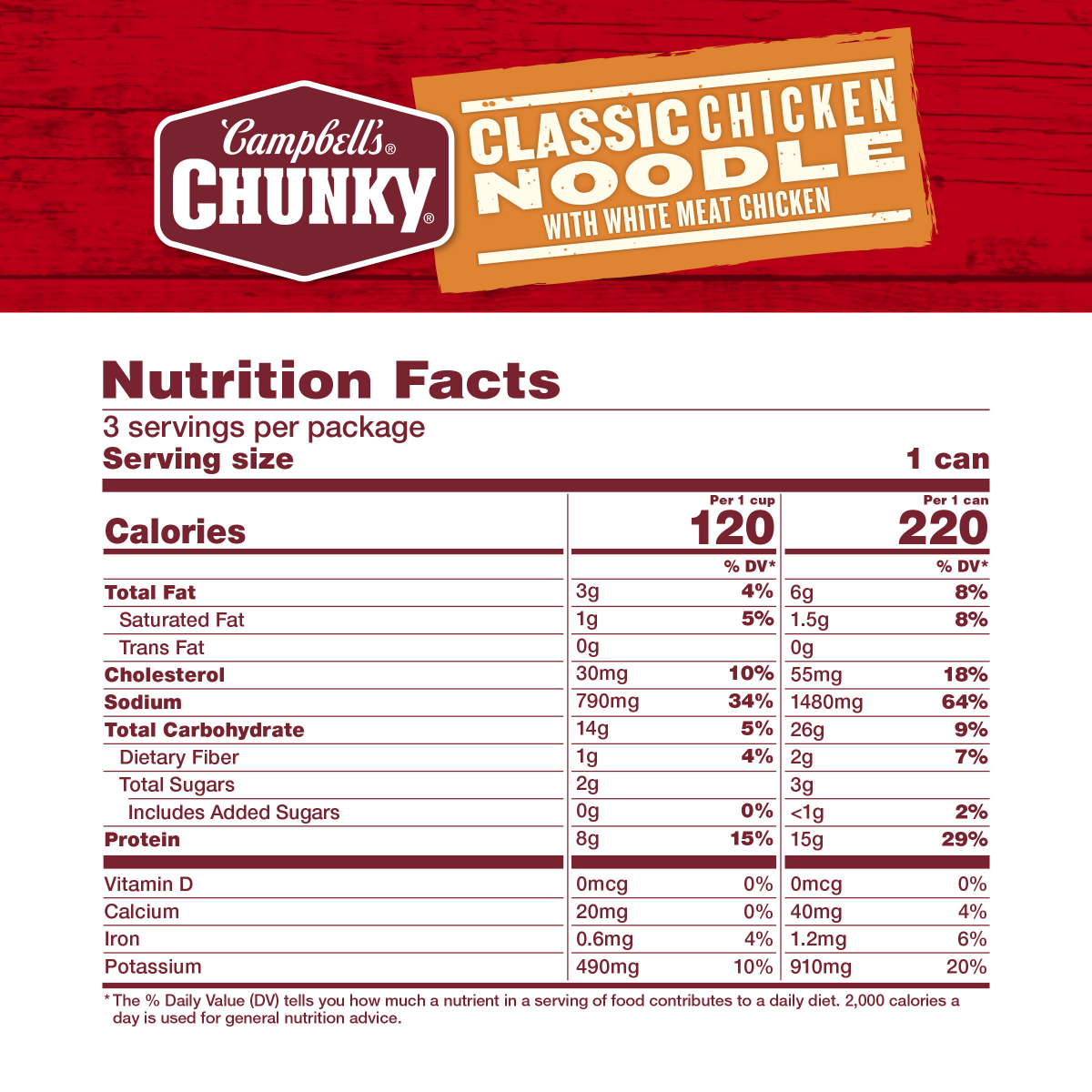 slide 8 of 8, Campbell's Classic Chicken Noodle Soup, 48.300 oz