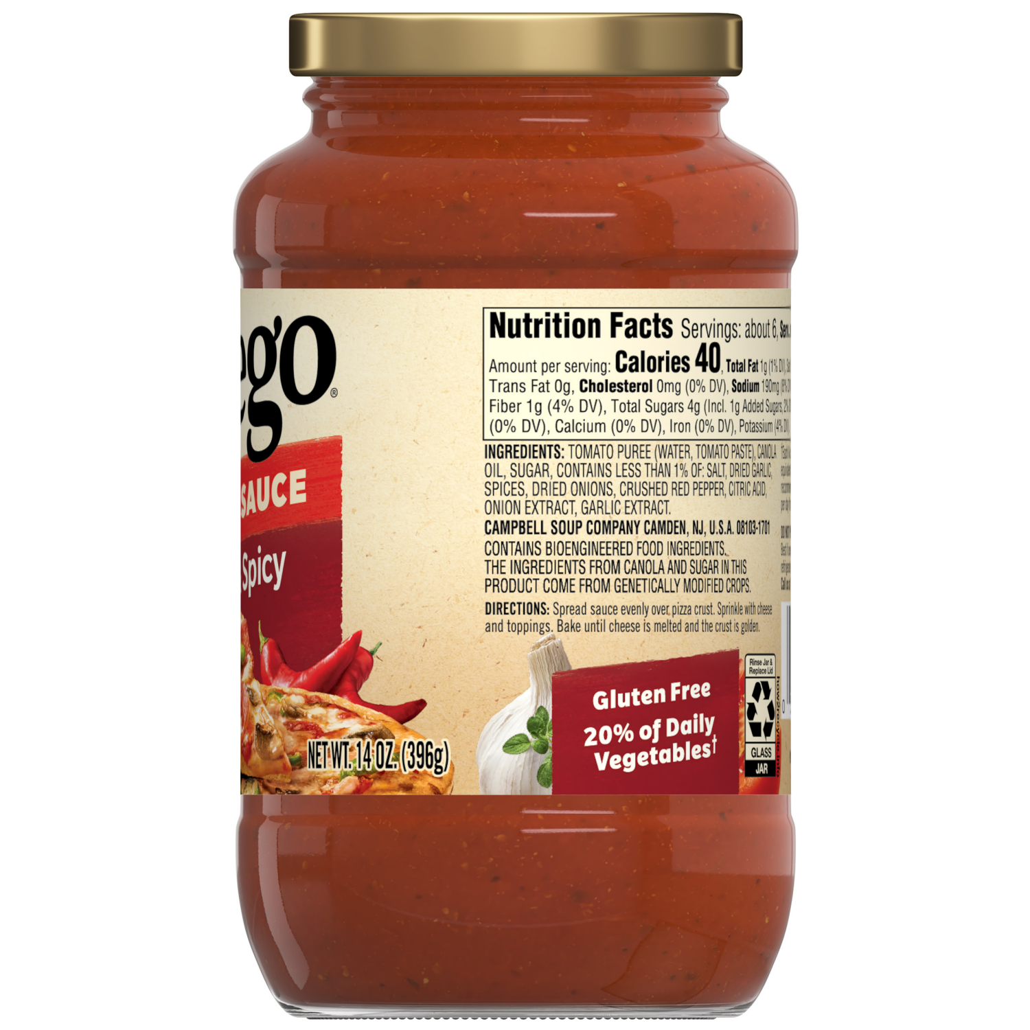 slide 2 of 8, Prego Bold and Spicy Pizza Sauce, 14 oz Jar, 14.000 oz