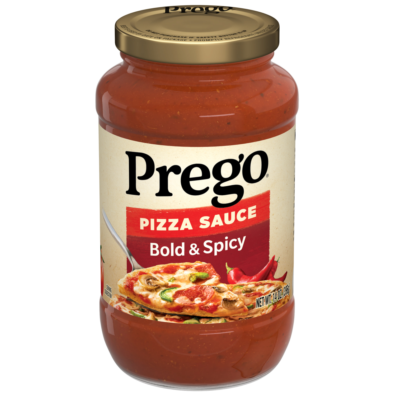 slide 1 of 8, Prego Bold and Spicy Pizza Sauce, 14 oz Jar, 14.000 oz