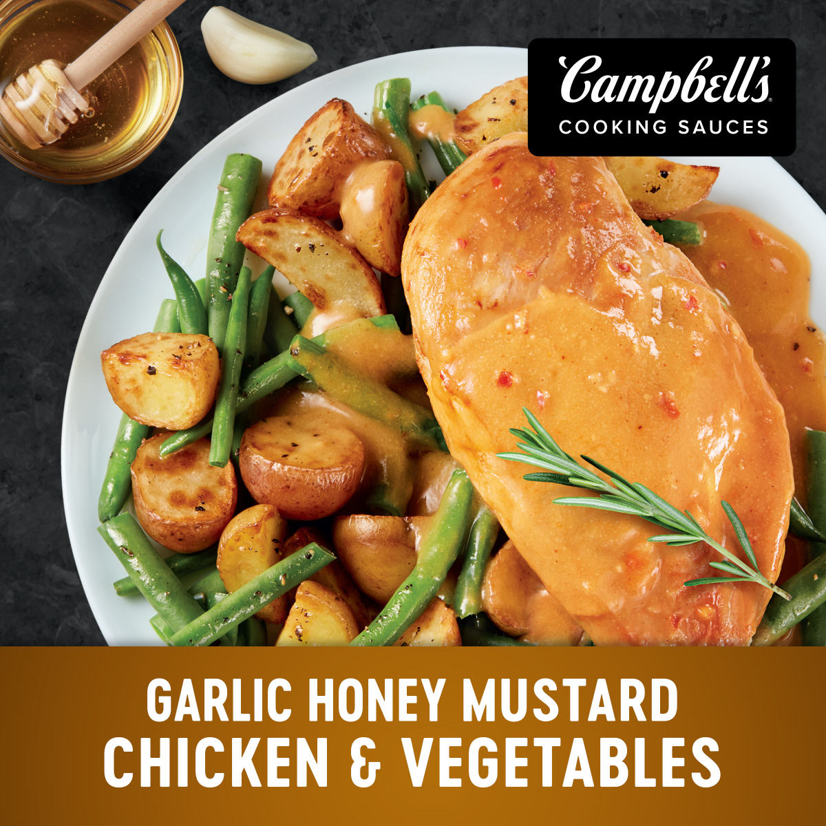 slide 4 of 8, Campbell's Garlic Honey Mustard Sauce, 11.000 oz
