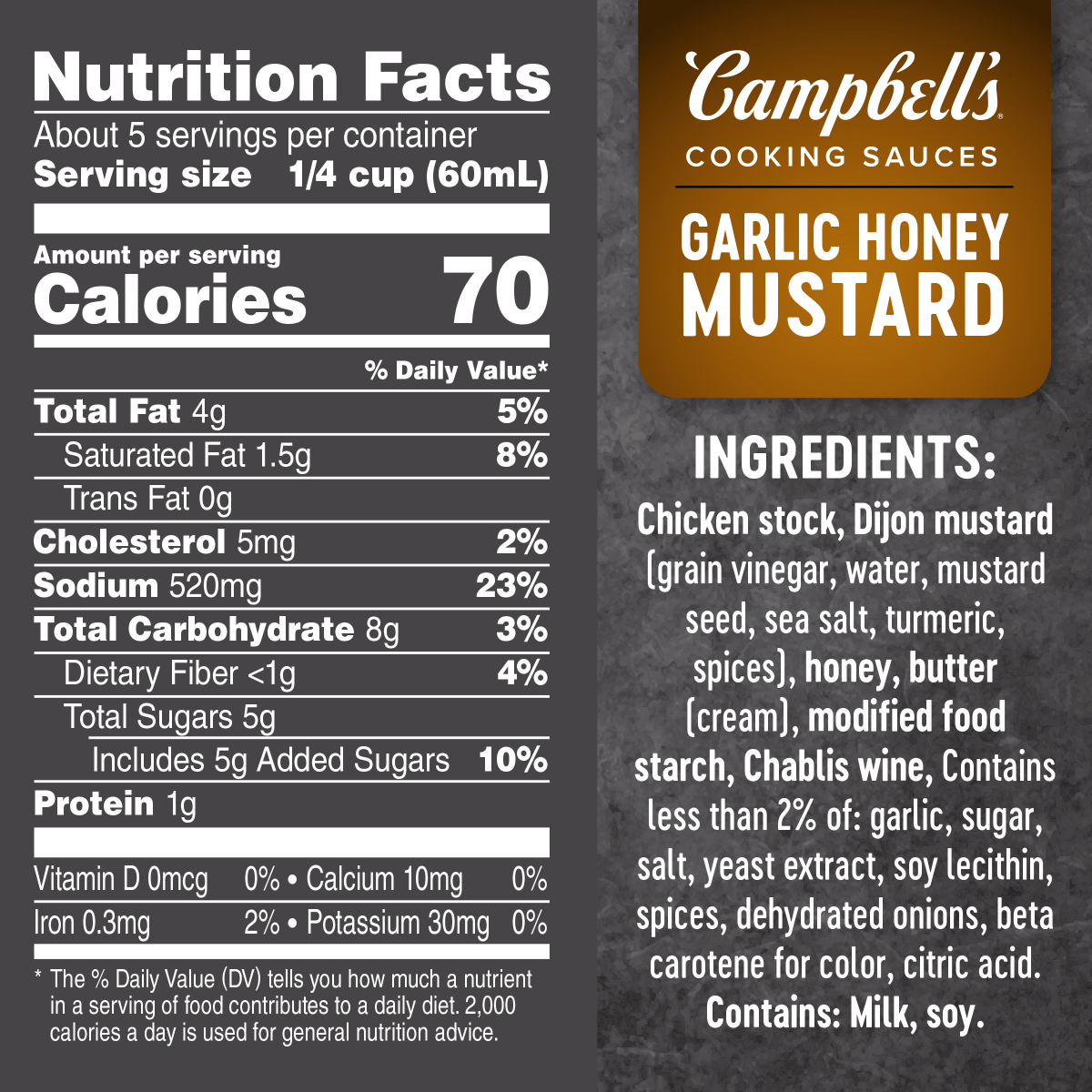 slide 6 of 8, Campbell's Garlic Honey Mustard Sauce, 11.000 oz