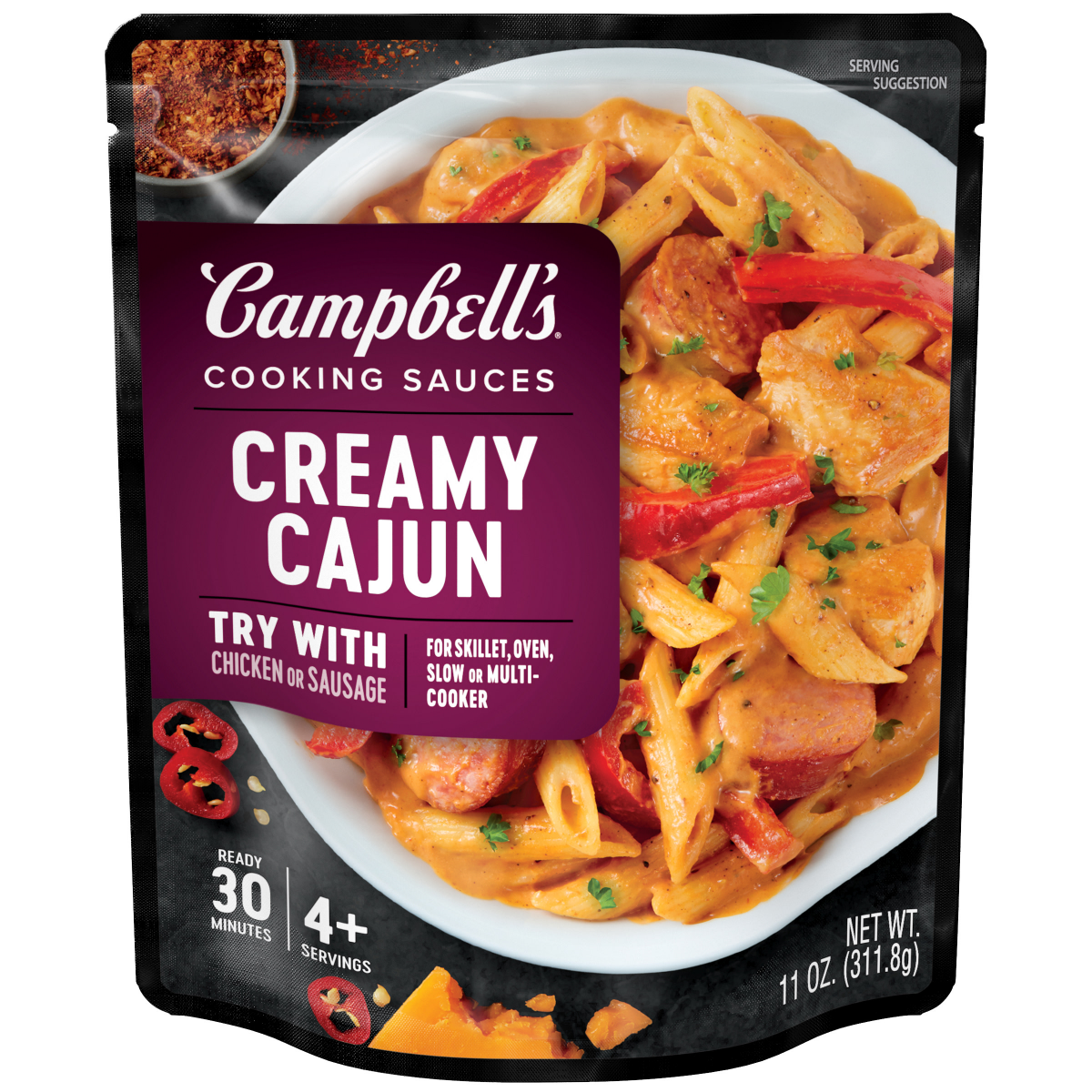slide 1 of 8, Campbell's Creamy Cajun Sauce, 11.000 oz