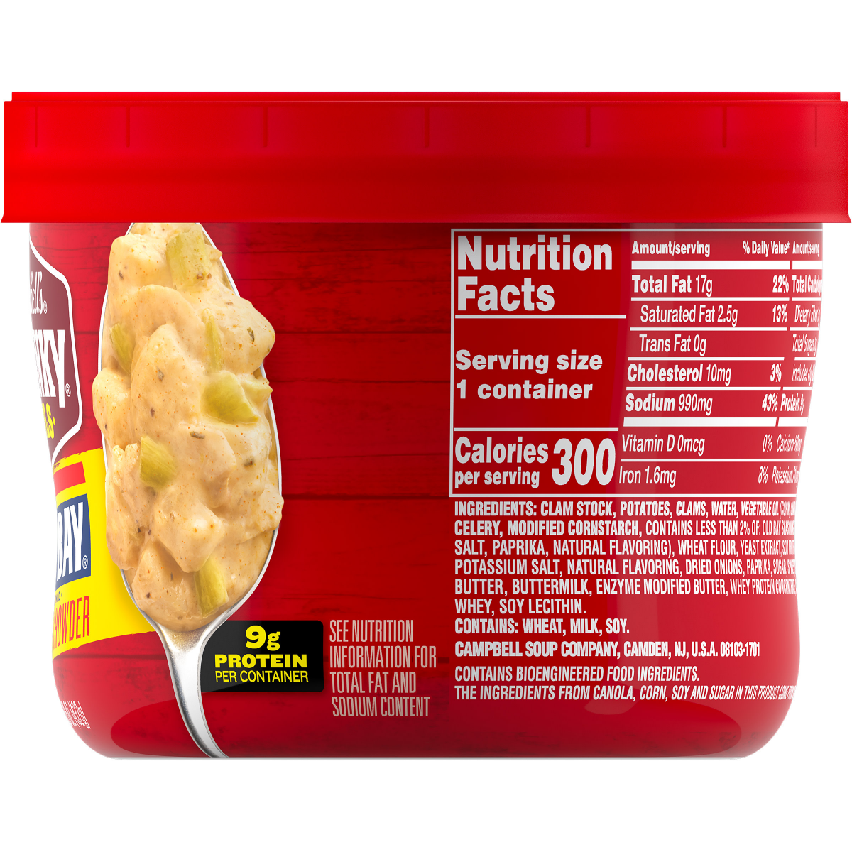 slide 5 of 6, Campbell's Old Bay Seasoned Clam Chowder Soup, 15.250 oz