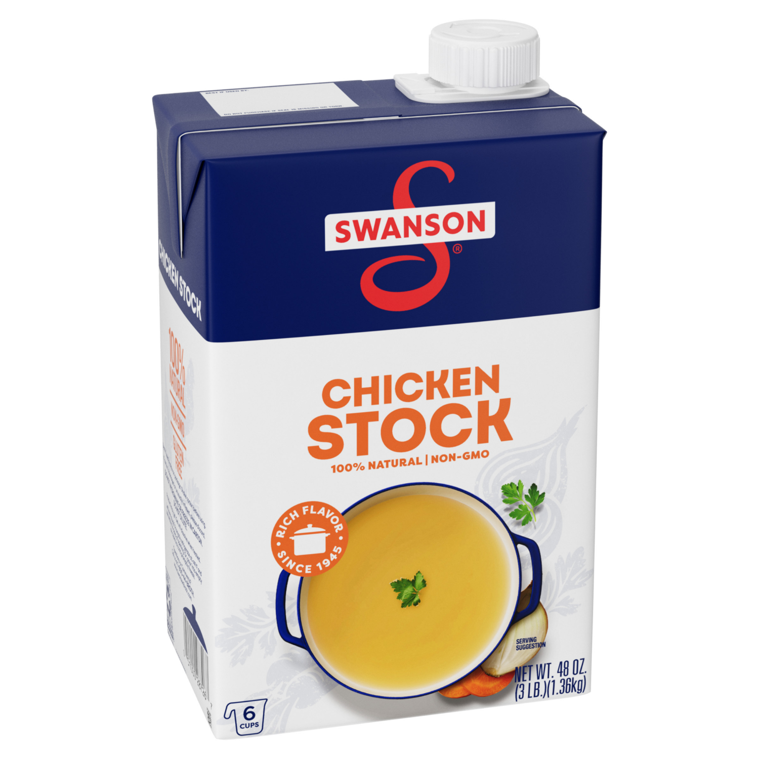 slide 1 of 5, Swanson Chicken Stock, 48 oz Carton, 48.000 oz
