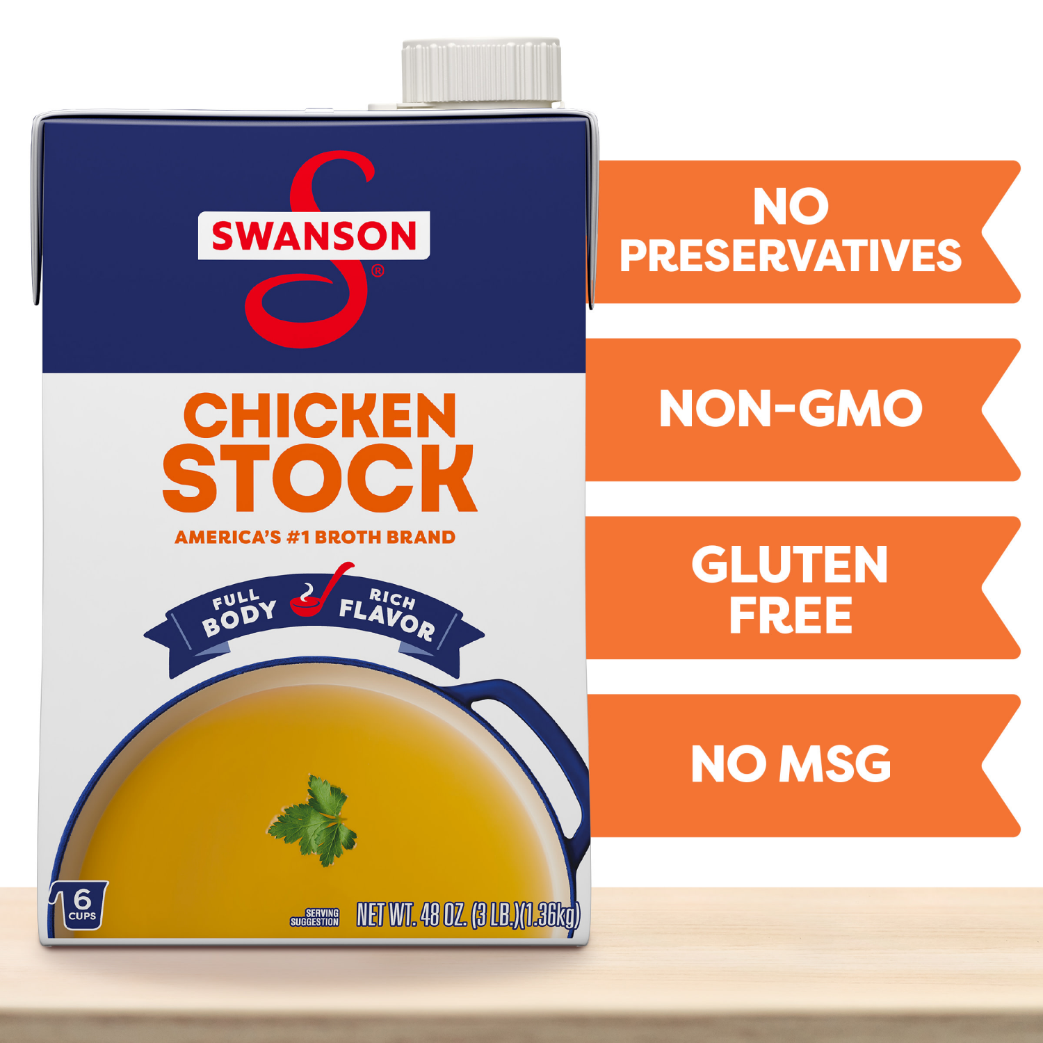 slide 7 of 8, Swanson Chicken Stock, 48 oz Carton, 48 oz