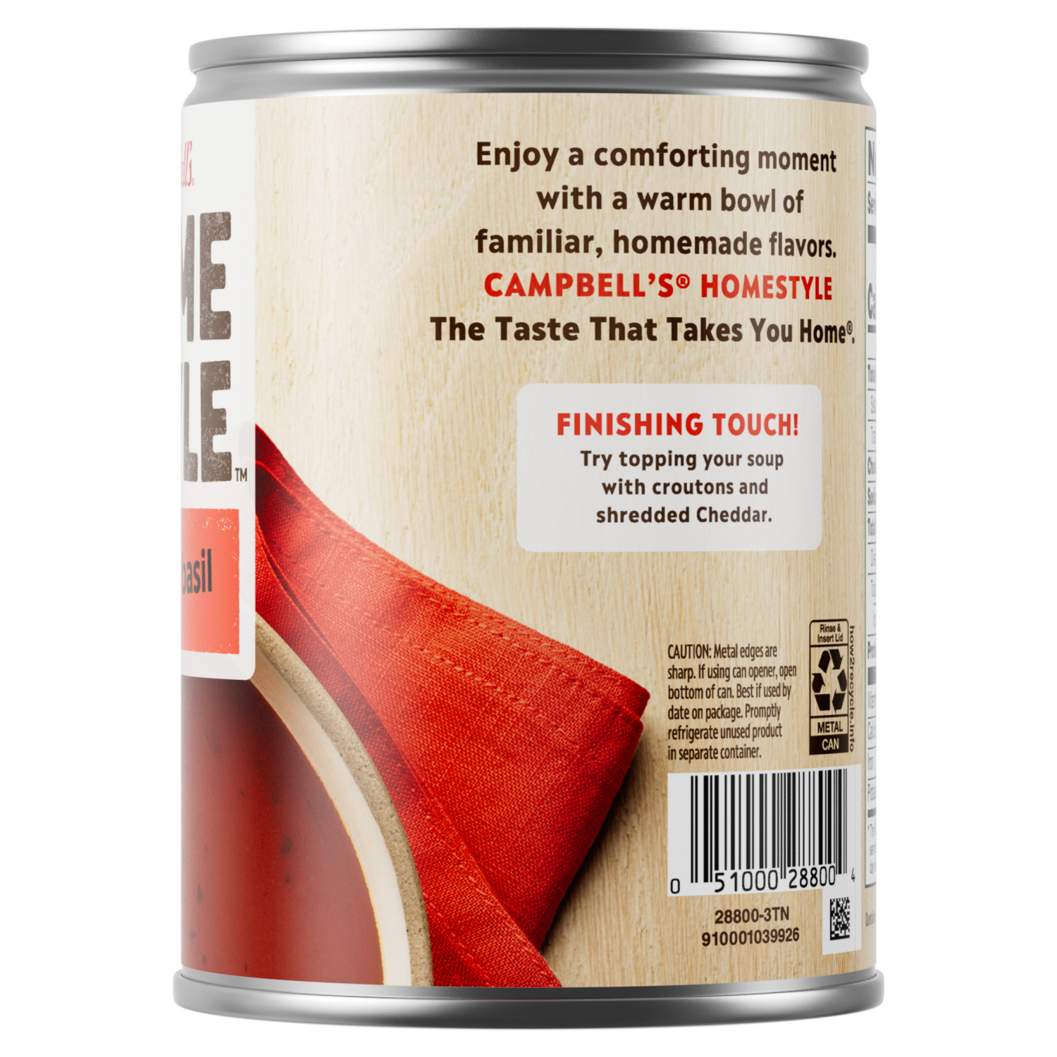 slide 6 of 6, Campbell's Campbell’s Homestyle Tomato Basil Soup, 16.3 oz Can, 16.300 oz