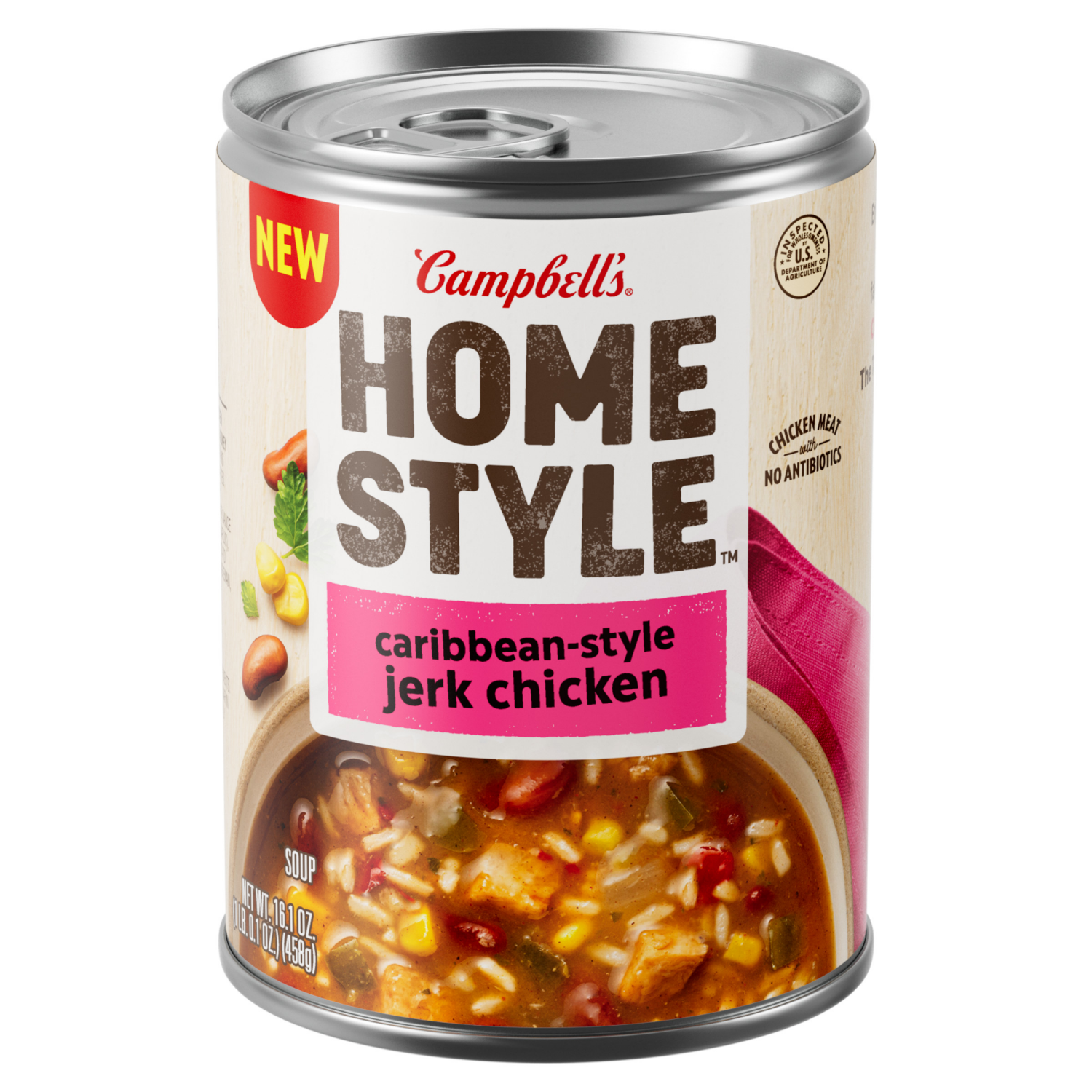 slide 1 of 3, CAMPBELLS Campbell's Homestyle Caribbean-Style Jerk Chicken Soup, 16.1 oz