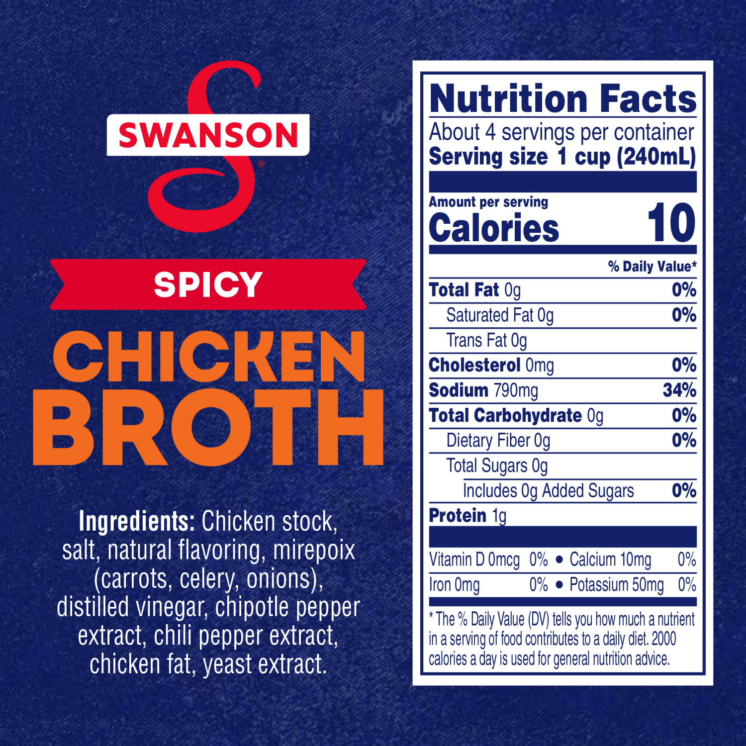 slide 2 of 8, Swanson 100% Natural Spicy Chicken Broth Carton, 32 oz