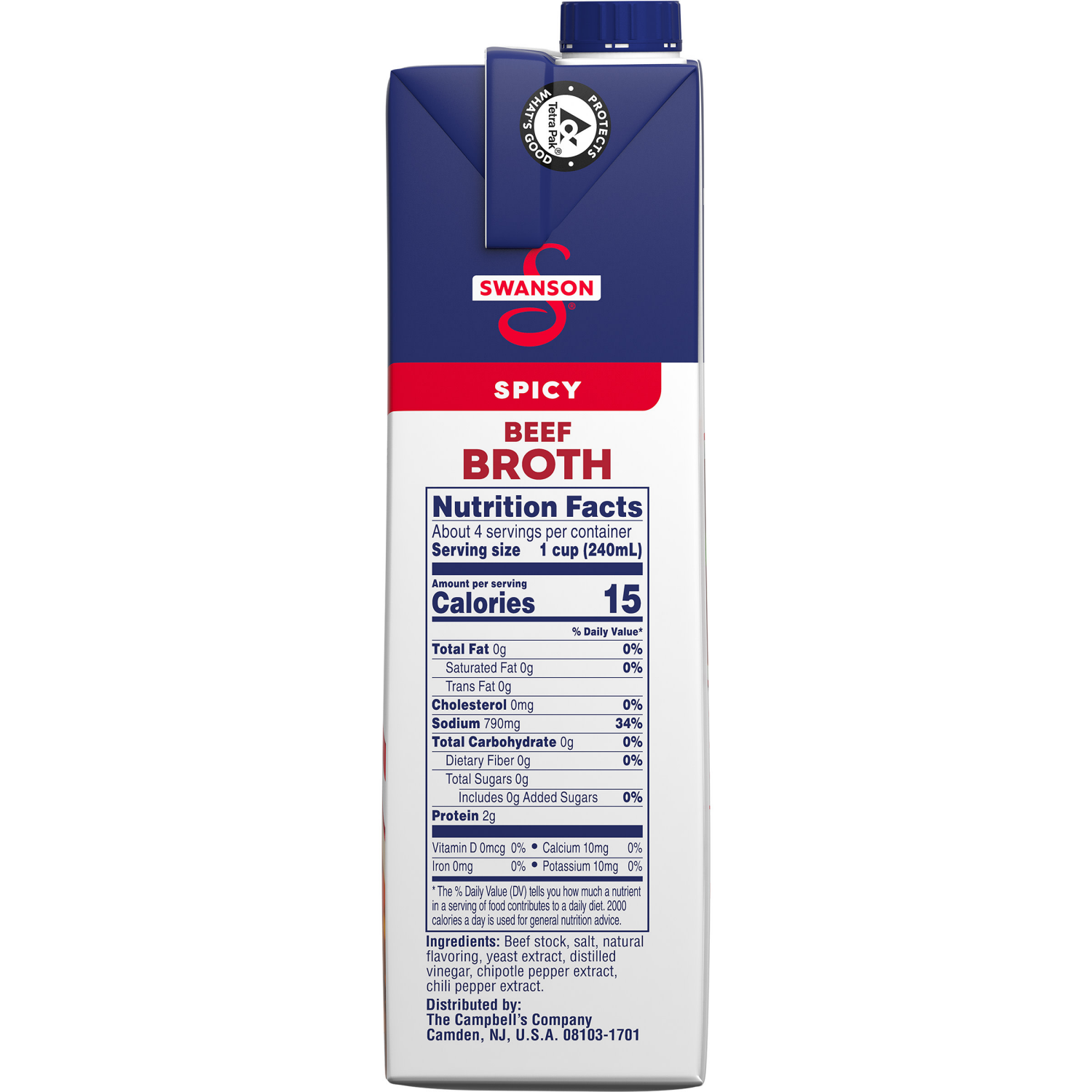 slide 3 of 8, Swanson 100% Natural Spicy Beef Broth Carton, 32 oz