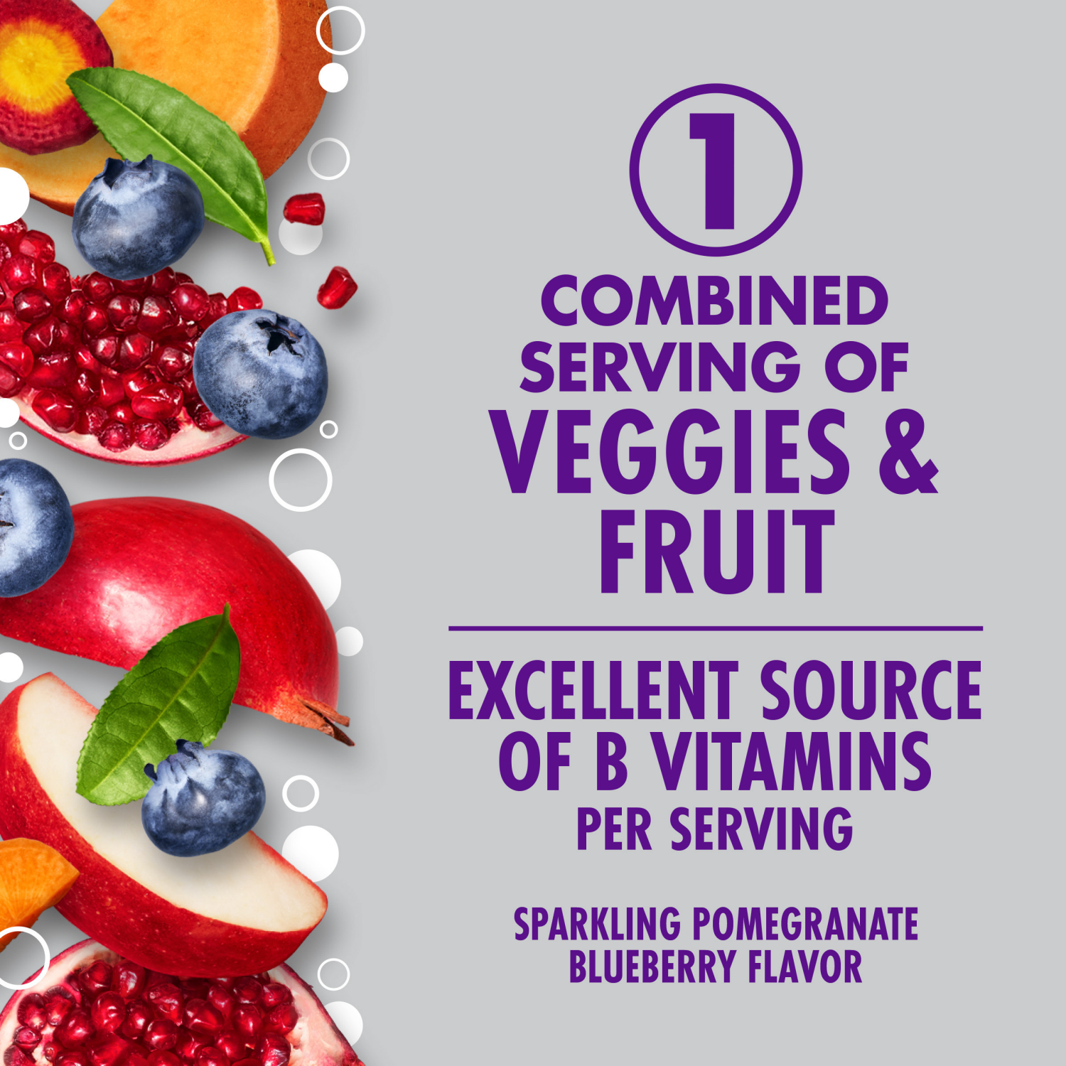 slide 8 of 8, V8 Sparkling Pomegranate Blueberry Juice Energy Drink, 11.5 oz