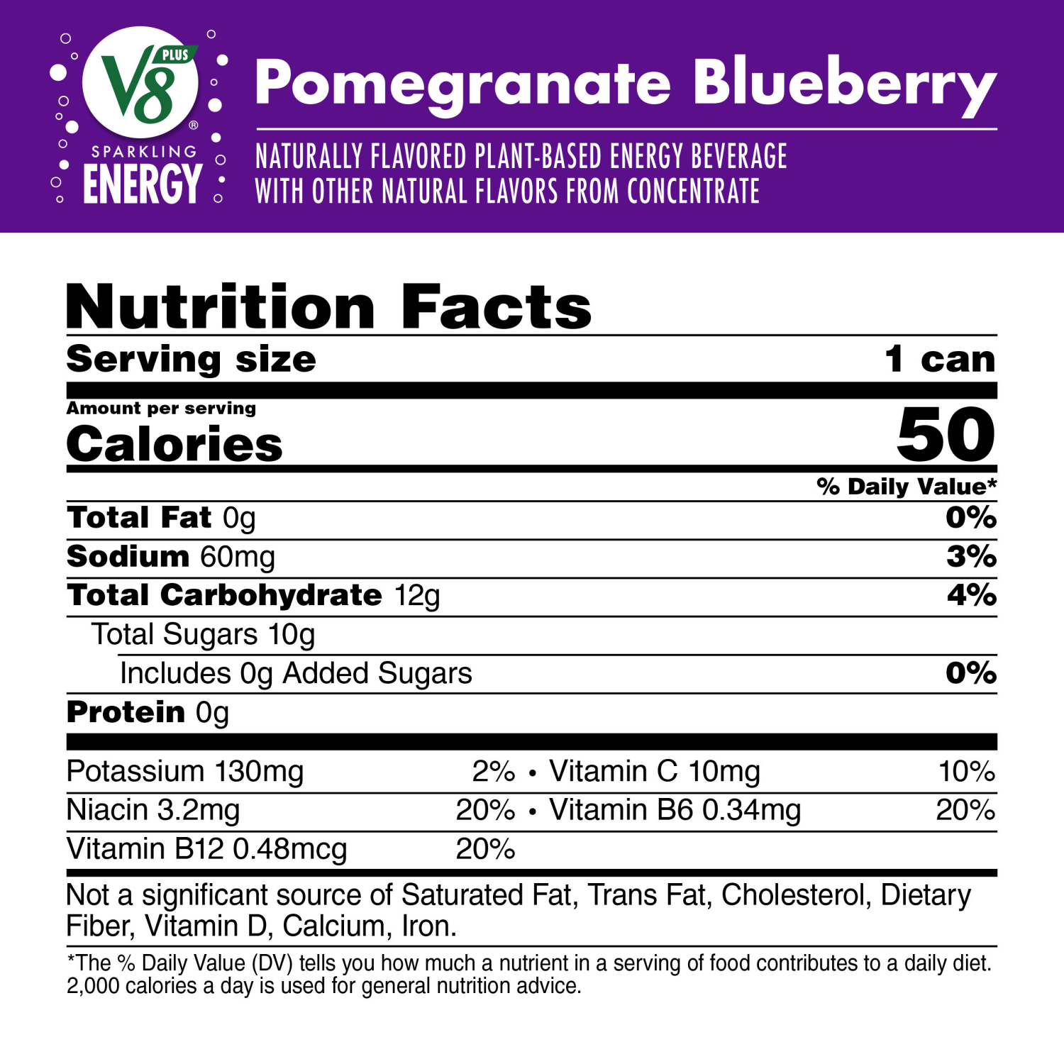 slide 7 of 8, V8 Sparkling Pomegranate Blueberry Juice Energy Drink, 11.5 oz