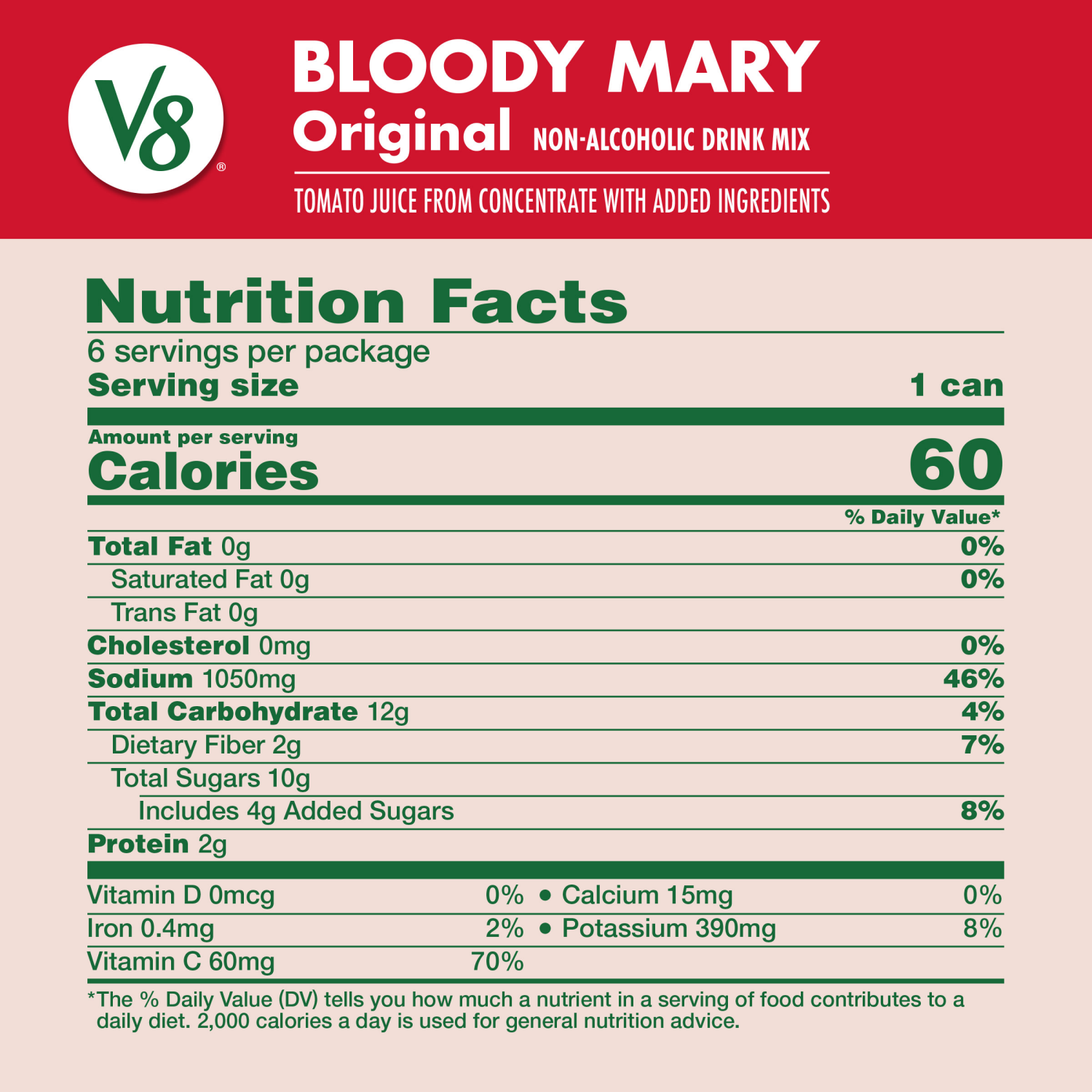 slide 3 of 5, V8 Bloody Mary Mix, 48.000 fl oz
