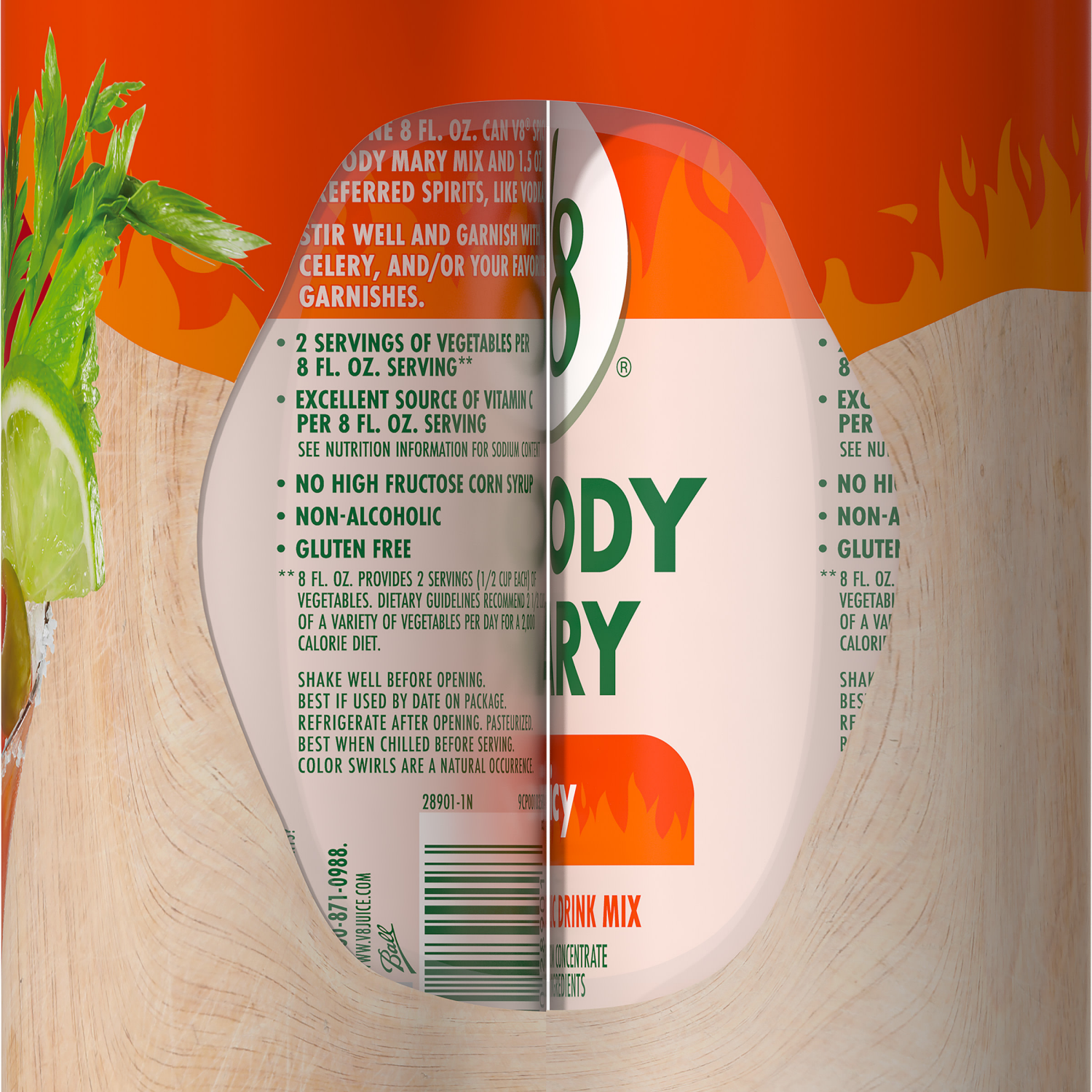 slide 2 of 5, V8 Bloody Mary Spicy Mix, 48.000 fl oz