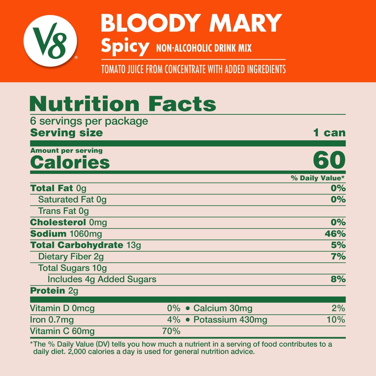slide 3 of 5, V8 Bloody Mary Spicy Mix, 48.000 fl oz