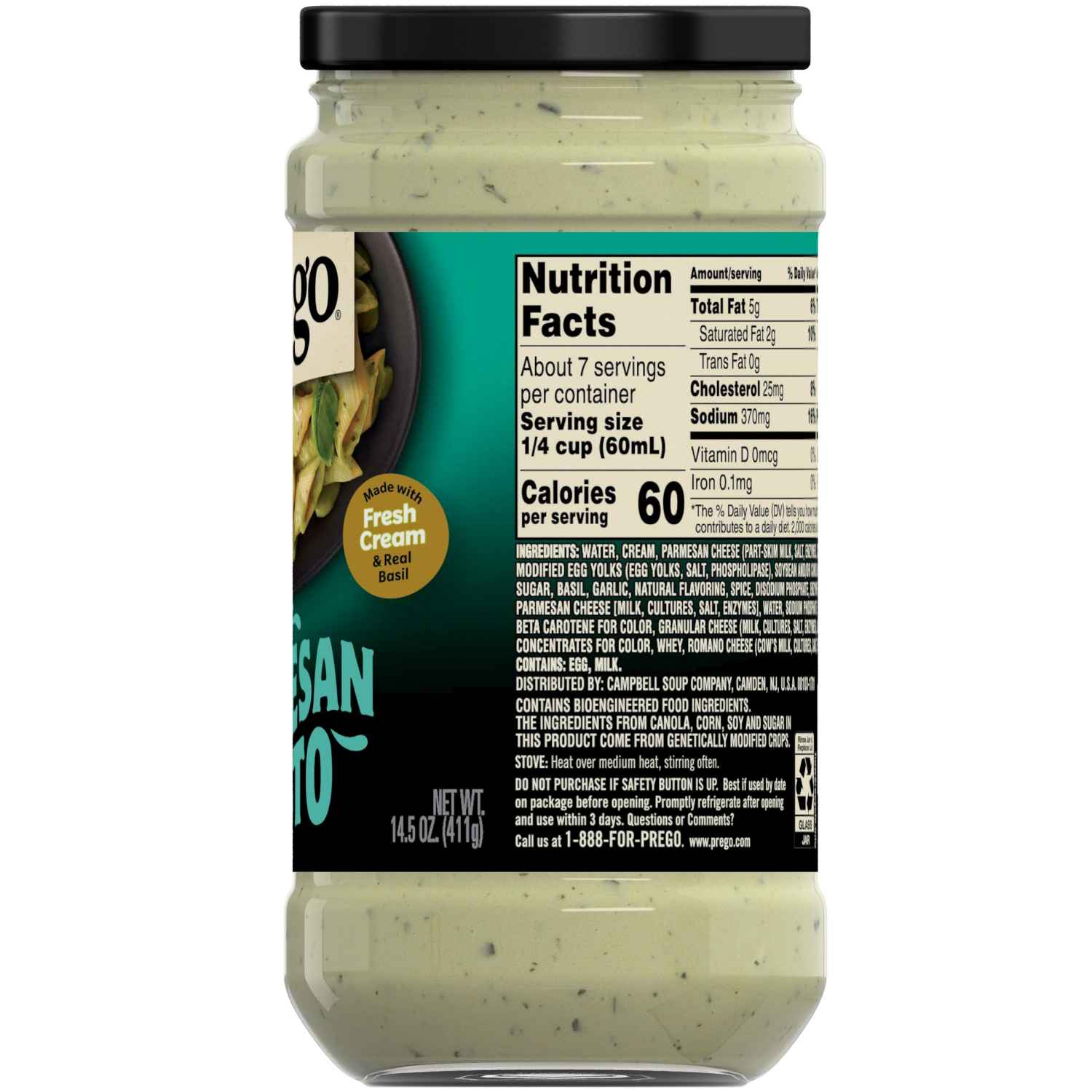 slide 2 of 8, Prego Creamy Parmesan Pesto Pasta Sauce, 14.5 oz Jar, 14.500 oz