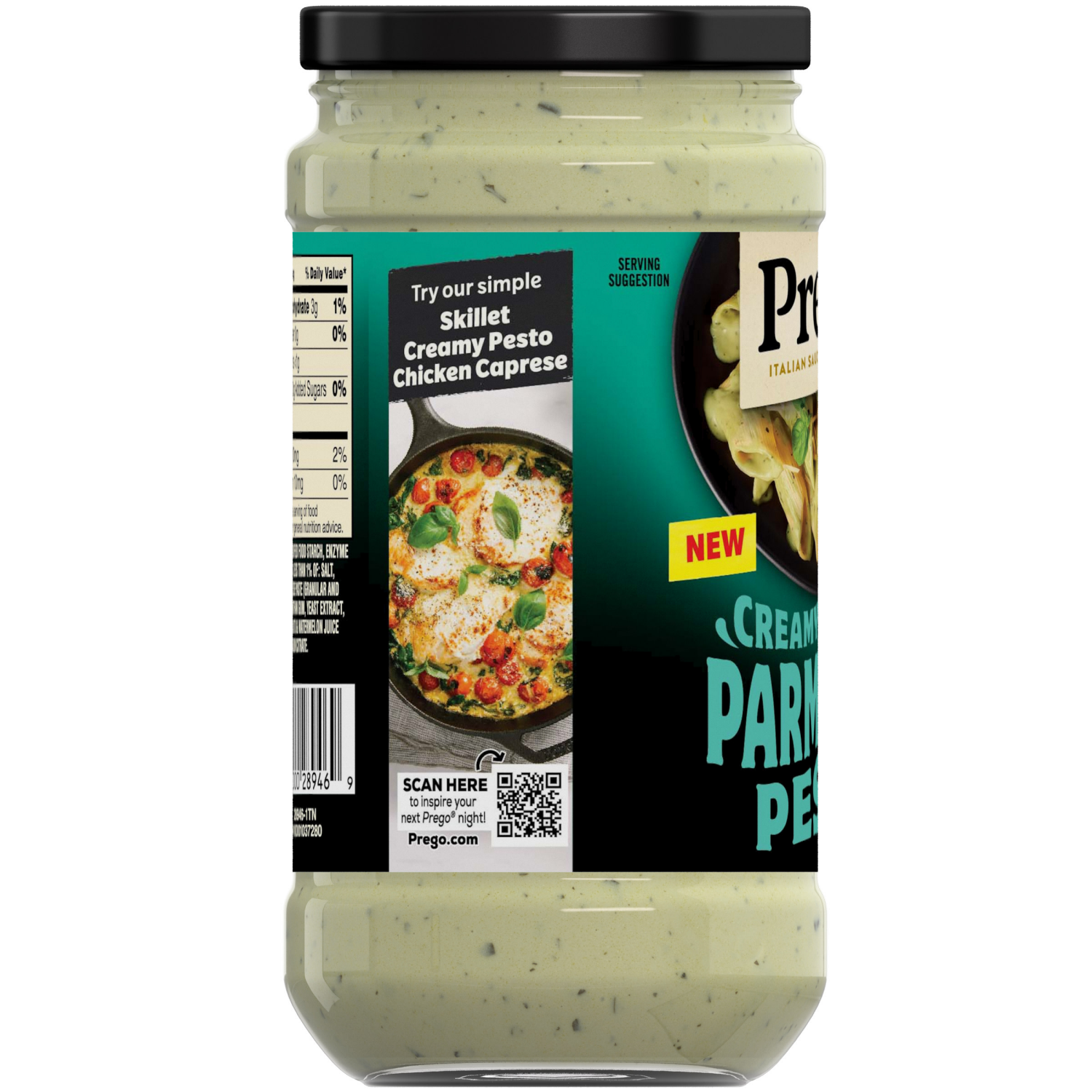 slide 3 of 8, Prego Creamy Parmesan Pesto Pasta Sauce, 14.5 oz Jar, 14.500 oz
