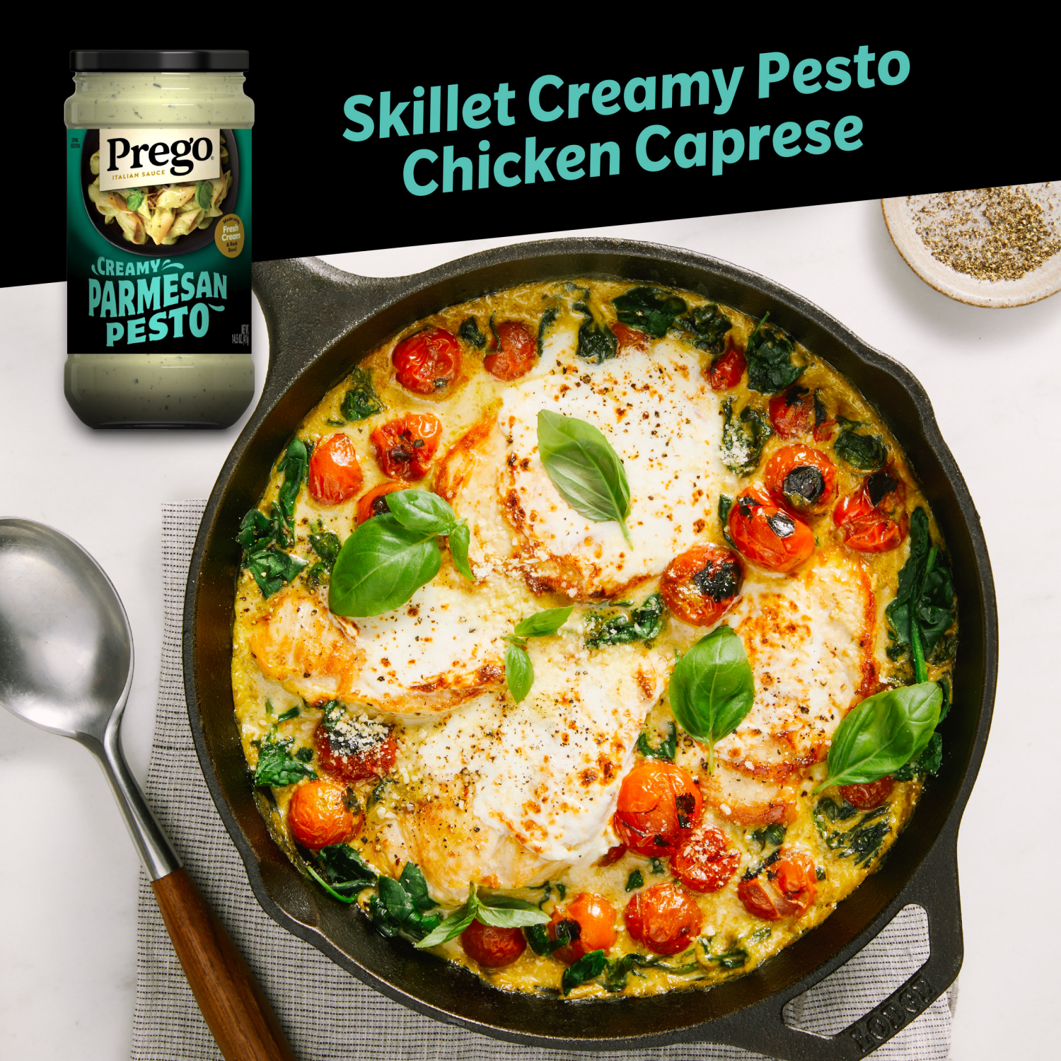 slide 6 of 8, Prego Creamy Parmesan Pesto Pasta Sauce, 14.5 oz Jar, 14.500 oz