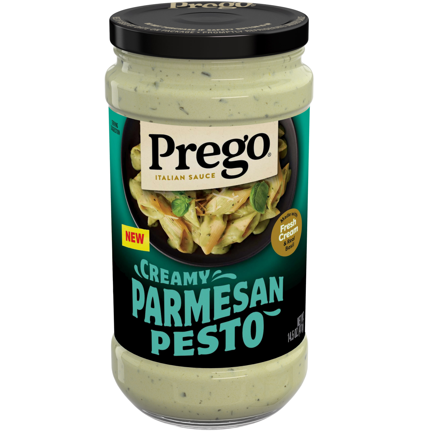 slide 1 of 8, Prego Creamy Parmesan Pesto Pasta Sauce, 14.5 oz Jar, 14.500 oz